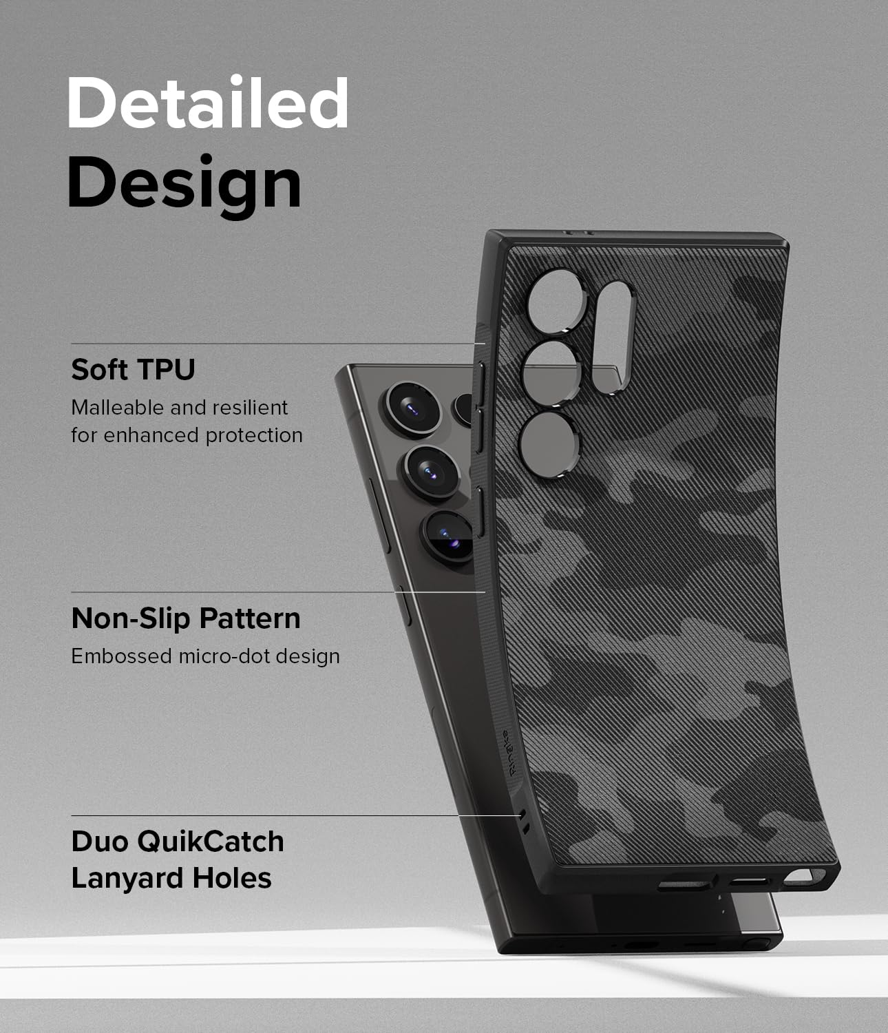 Funda Ringke Onyx Camo Black Antihuellas y Antideslizante para Samsung Galaxy S24 Ultra