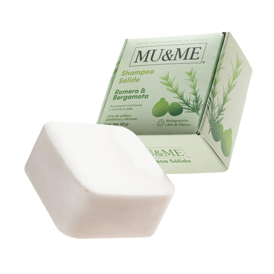 Shampoo en Barra MU&ME Romero Bergamota para Crecimiento e Hidratación del Cabello Natural