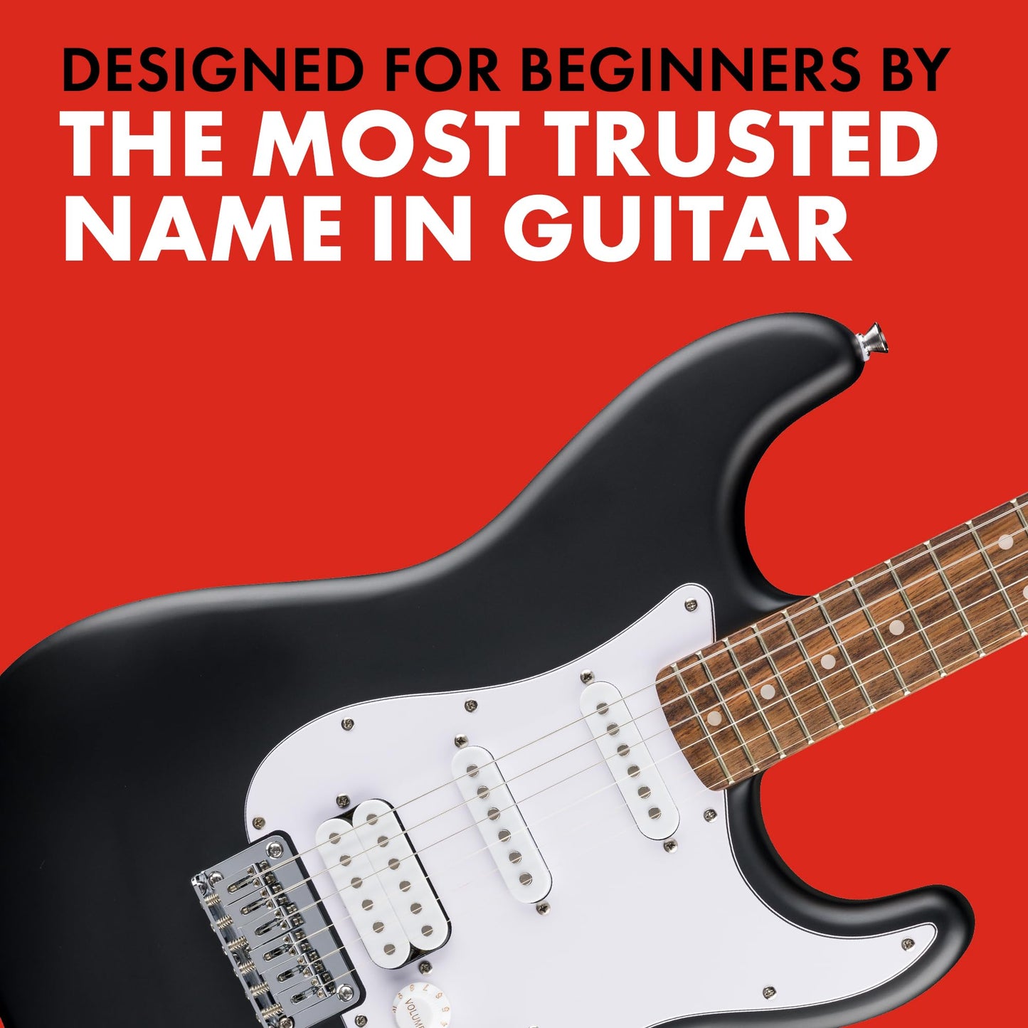 Debut Collection™ Stratocaster® HT HSS, Laurel Fingerboard, White Pickguard, Black