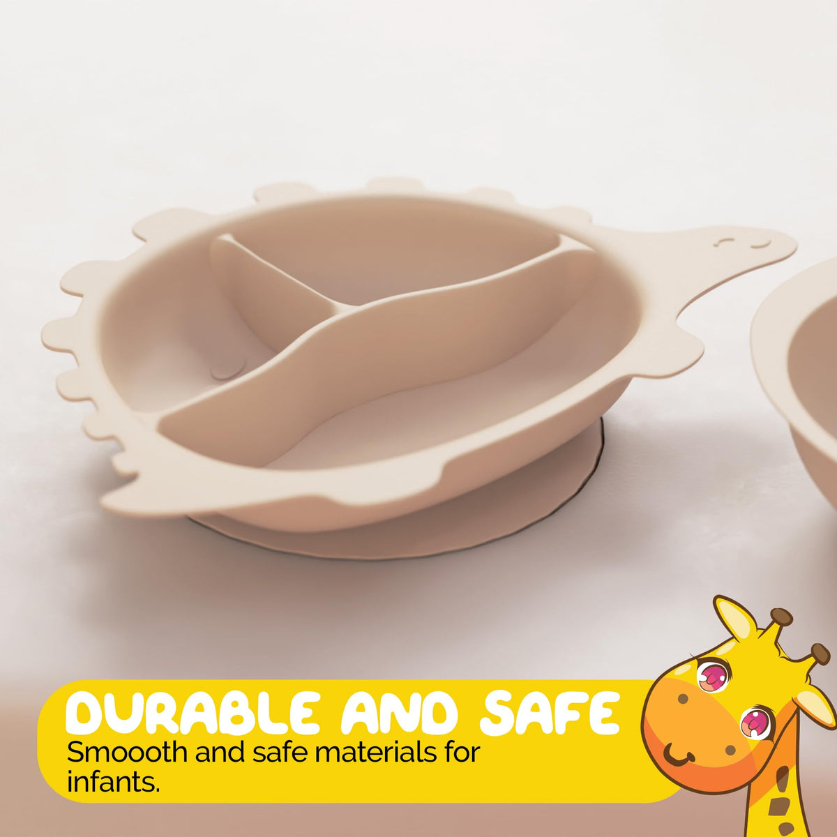 Muqee Peeko - Esencial de alimentación de bebé de silicona para niños pequeños en vainilla cálida con suministros de destete LED, incluyendo cuencos de bebé, platos de bebé y utensilios de silicona