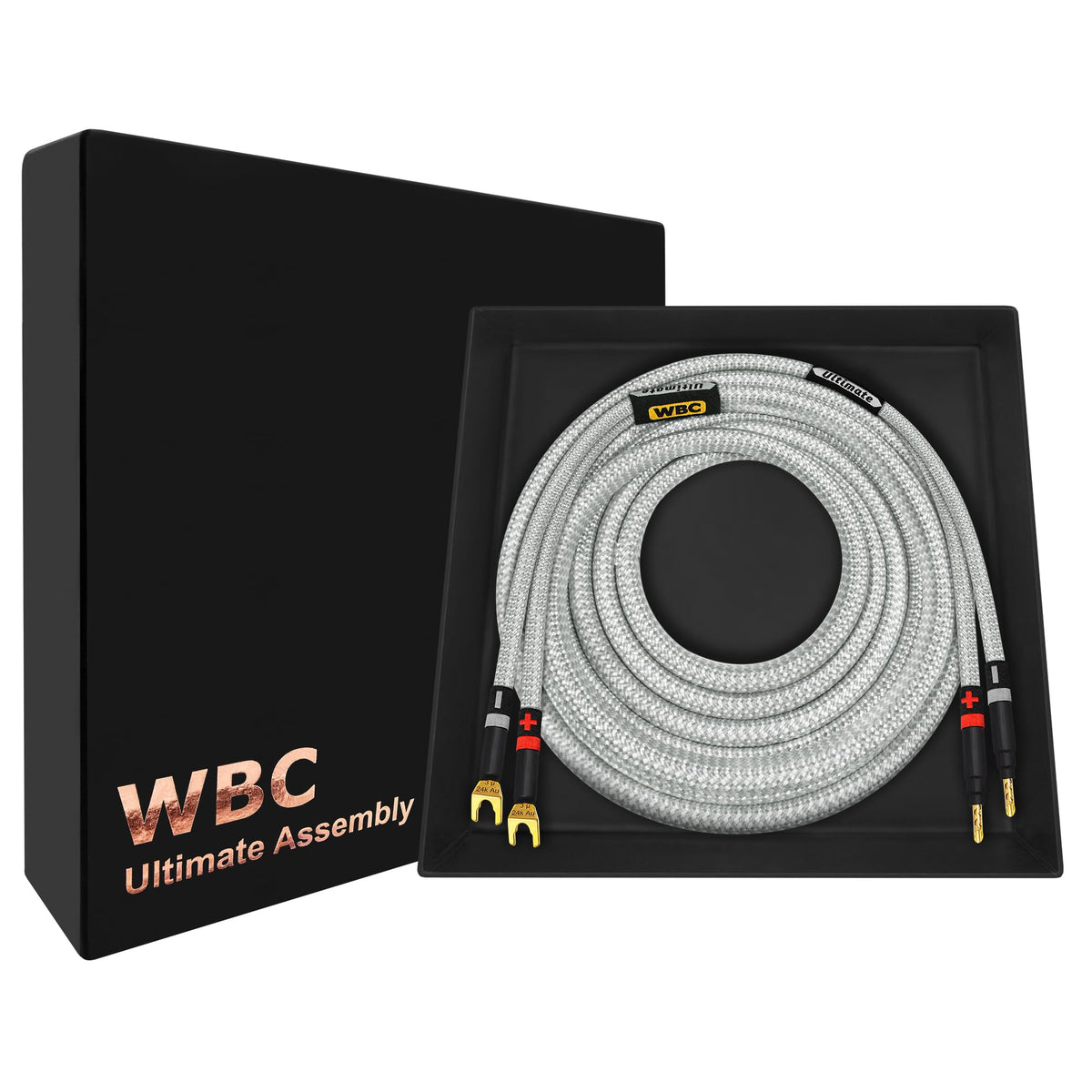 Cable de Altavoz WORLDS BEST CABLES Eminence Gold Plata y Tweed 8 Pies 8 AWG OFC Ultra Puro de Alta Fidelidad para Canal Central