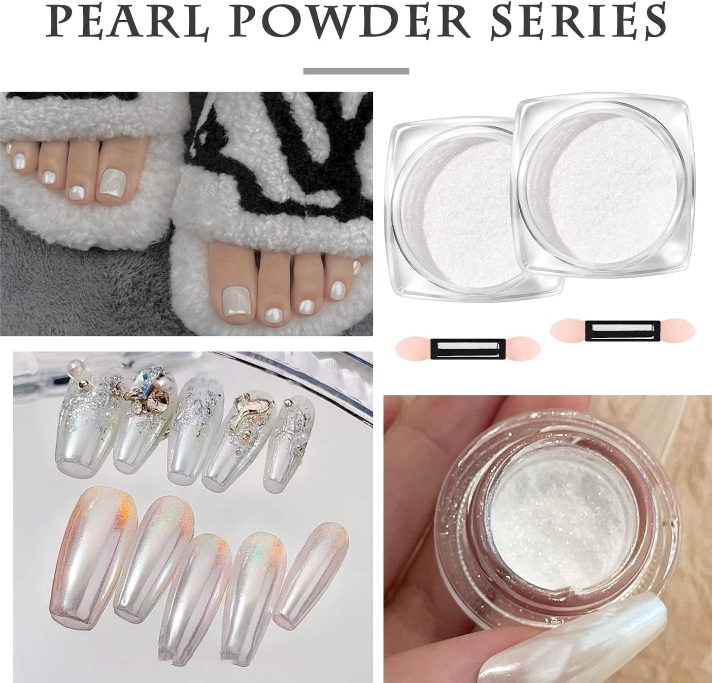 LONEOURS Polvo Uñas Brillo Cromo Efecto Espejo | SHIMMER CROMO - 2 Tarros