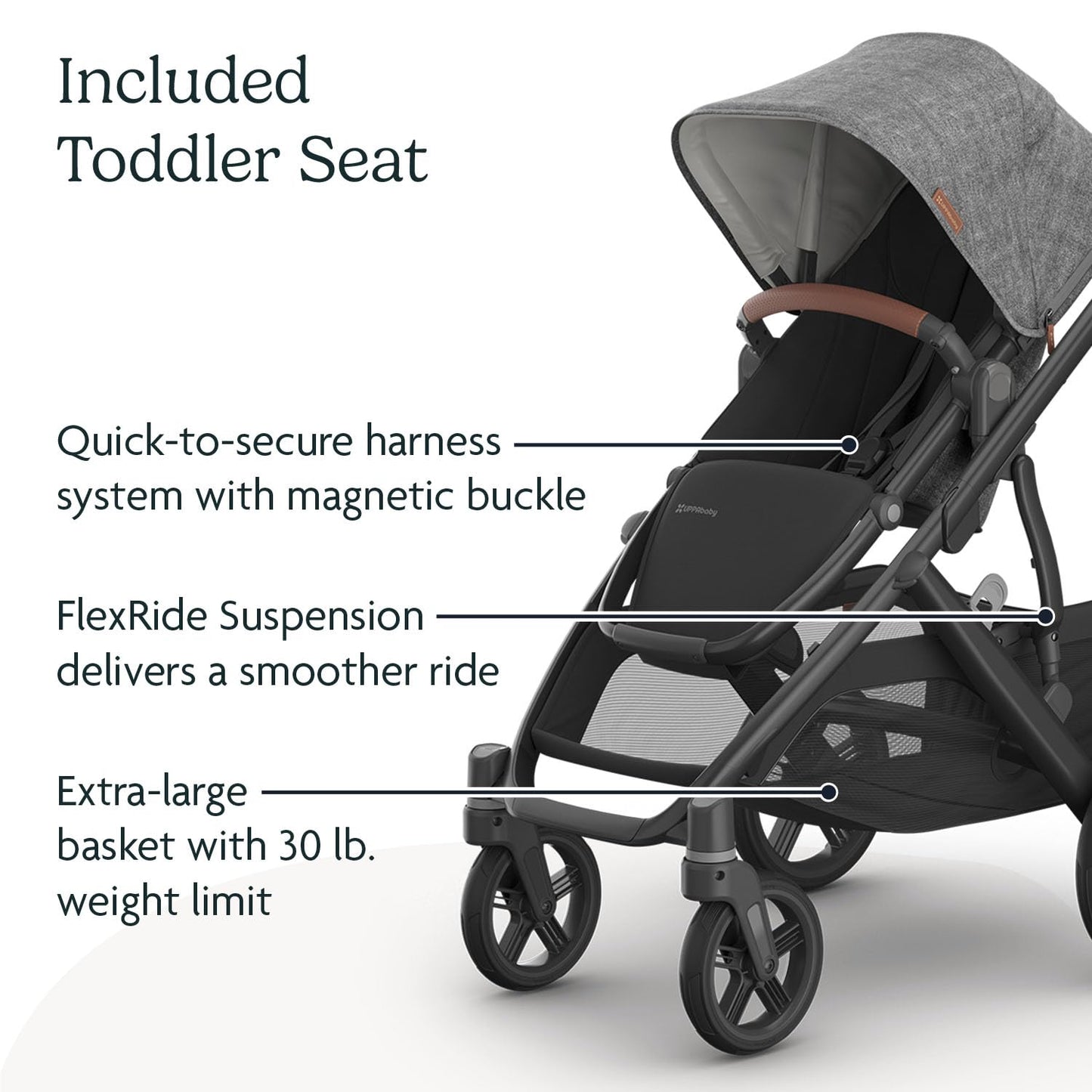Carriola UPPAbaby Vista V3 Greyson de Tamaño Completo con Sistema de Uno a Doble