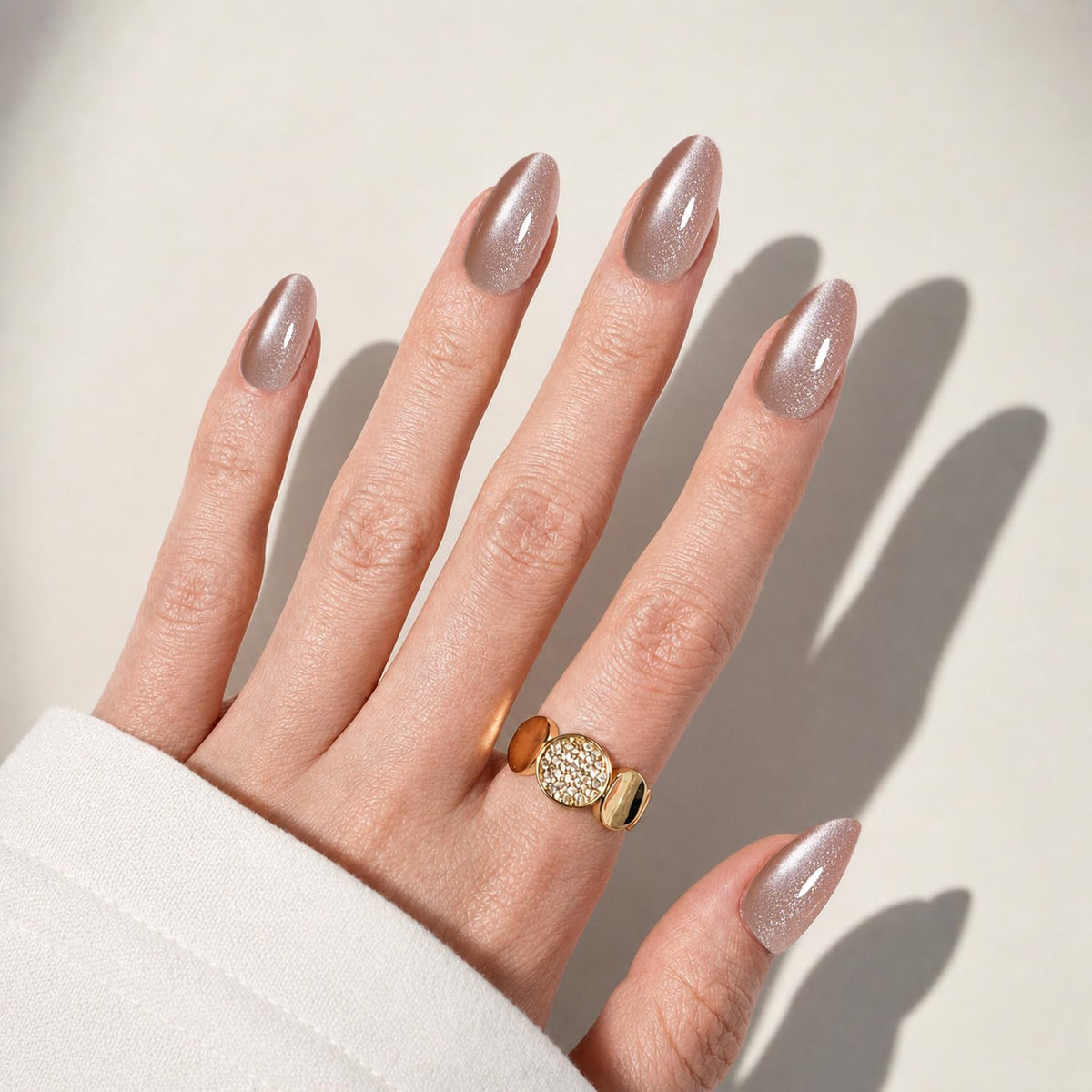 SXC Uñas postizas de la marca Cosmetics | Serie X1, almendra corta (021 Champagne Pearl)