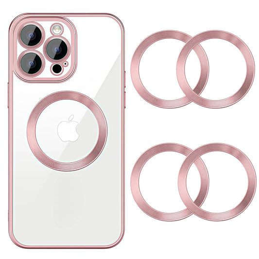 Anillos de Metal Universales Magsafe Multicolor para Fundas y Carga Inalámbrica Rosa