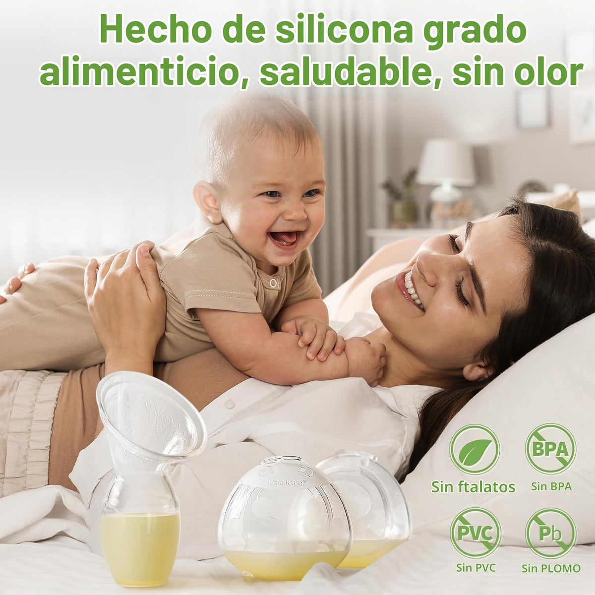 haakaa - Extractor de leche materna de silicona y conchas de catarina para mamás que amamantan para recoger leche materna, bombeo y lactancia, receptor portátil de leche materna (bomba: 4 onzas/100