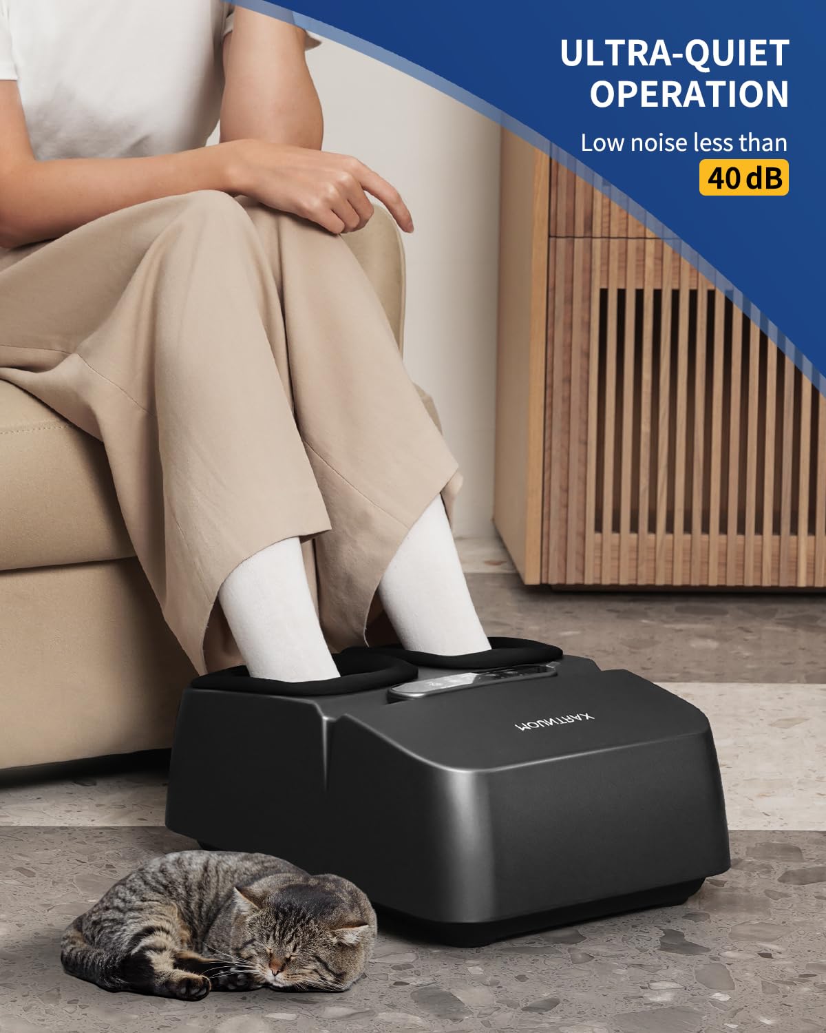 Máquina Masajeadora de Pies Mountrax Negra con Calor para Aliviar Dolor y Fascitis Plantar