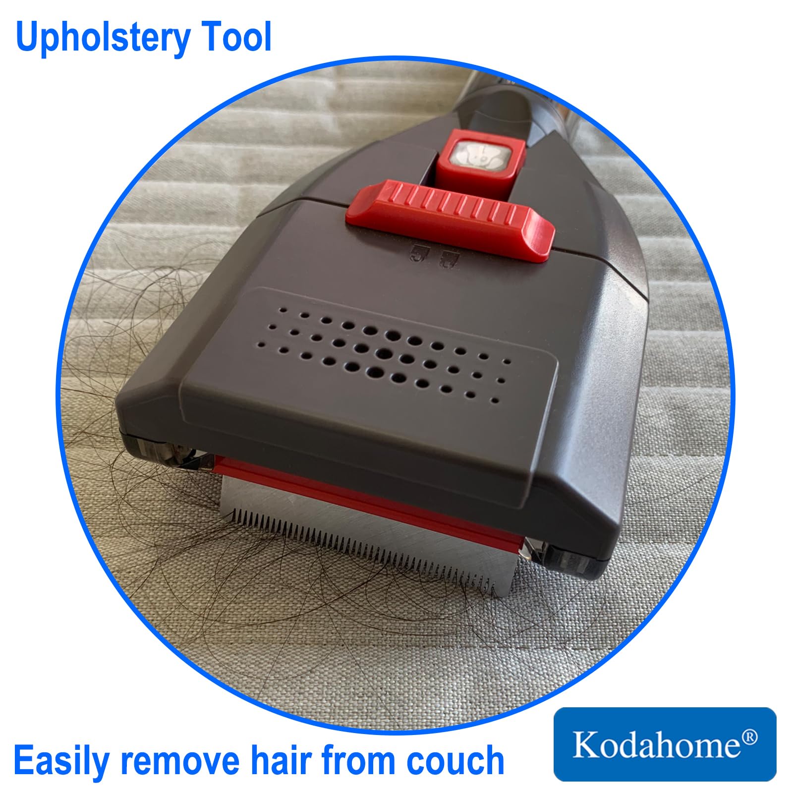 Kodahome Dog Shedding Brush Vacuum Attachment - Kit de herramientas para el novio de mascotas para la mayoría de las aspiradoras, con manguera de extensión Vac con adaptadores universales