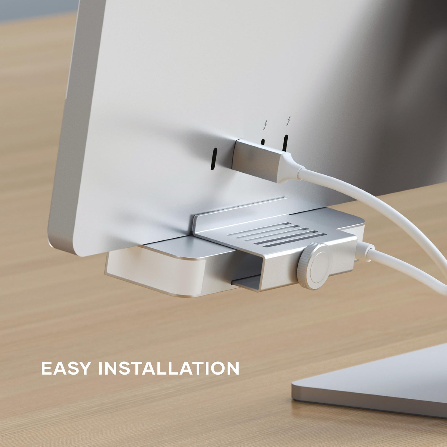 Hub USB C SATECHI Plata con Pinza y Lector de Tarjetas para Apple Studio Display y iMac M1 2021
