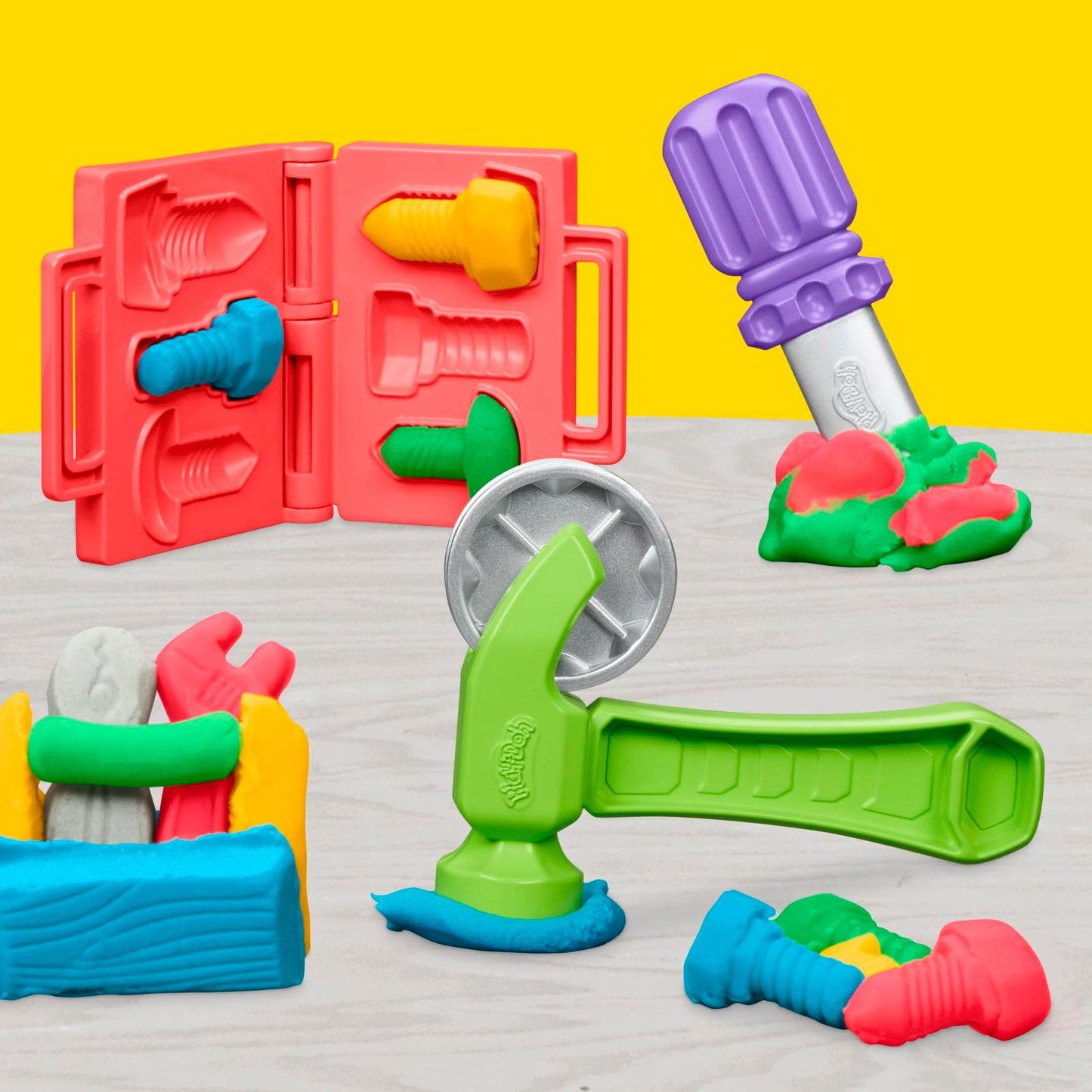 Juguetes Creativos Play-Doh Banco de Herramientas Multicolor con Accesorios para Niños y Niñas