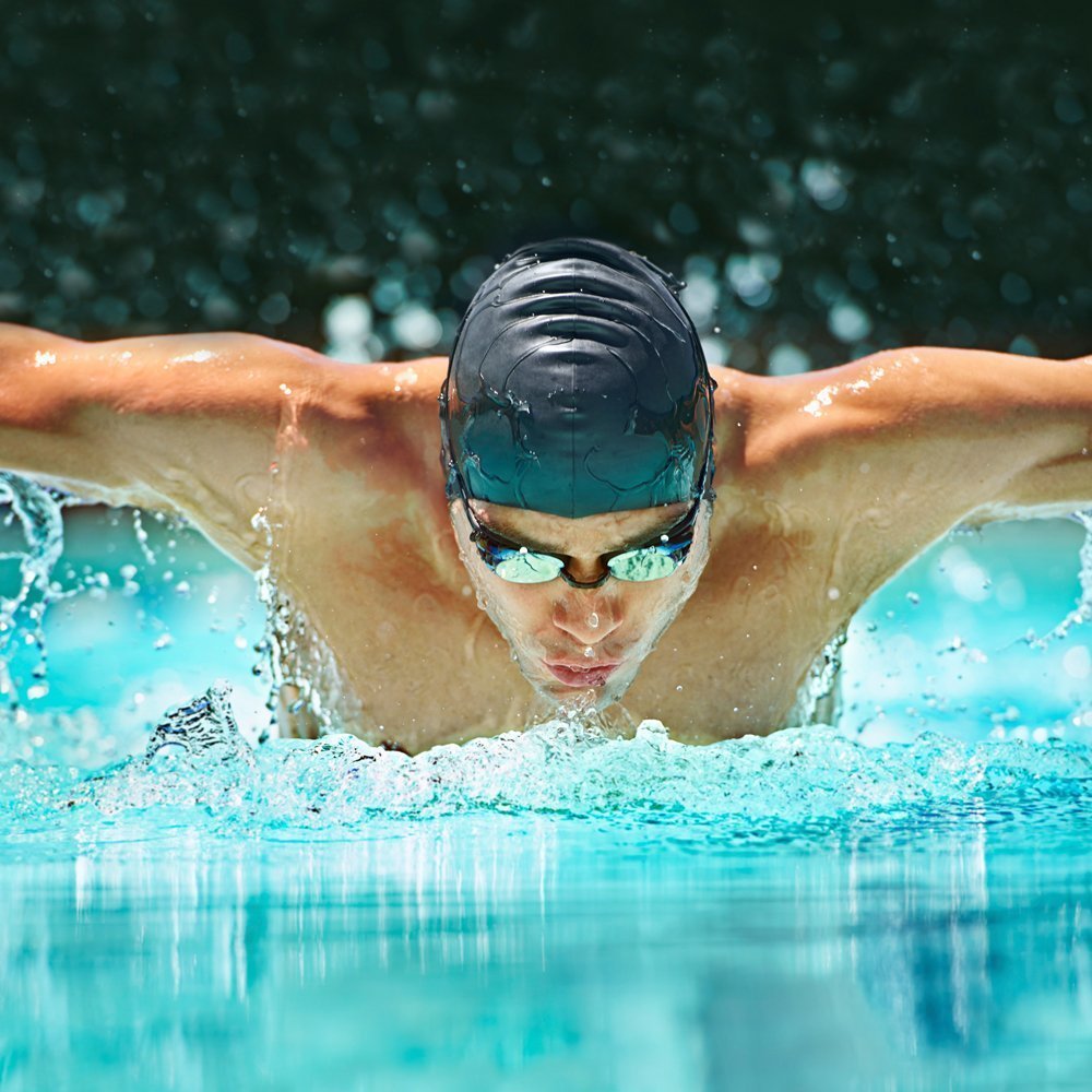 Gafas de Natación NEWKIBOU Negro Resistente al Agua Antiniebla UV para Adultos y Niños
