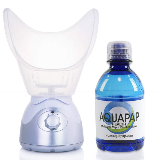 AQUAPAP Health, vapor facial de agua destilada 24 unidades de botellas de 8 onzas (vapor no incluido)
