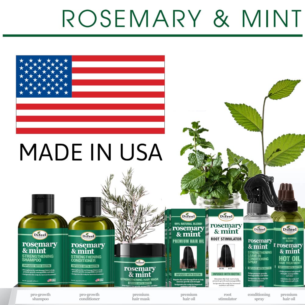 Difeel Estimulador de raíz de romero y menta con biotina 2.5 oz. - Tratamiento del cuero cabelludo para el crecimiento del cabello, aceite de menta de romero para el crecimiento del cabello