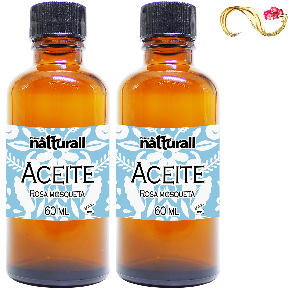 Pauete de 2 aceites de ROSA MOSQUETA 60 ml cada uno Natturall
