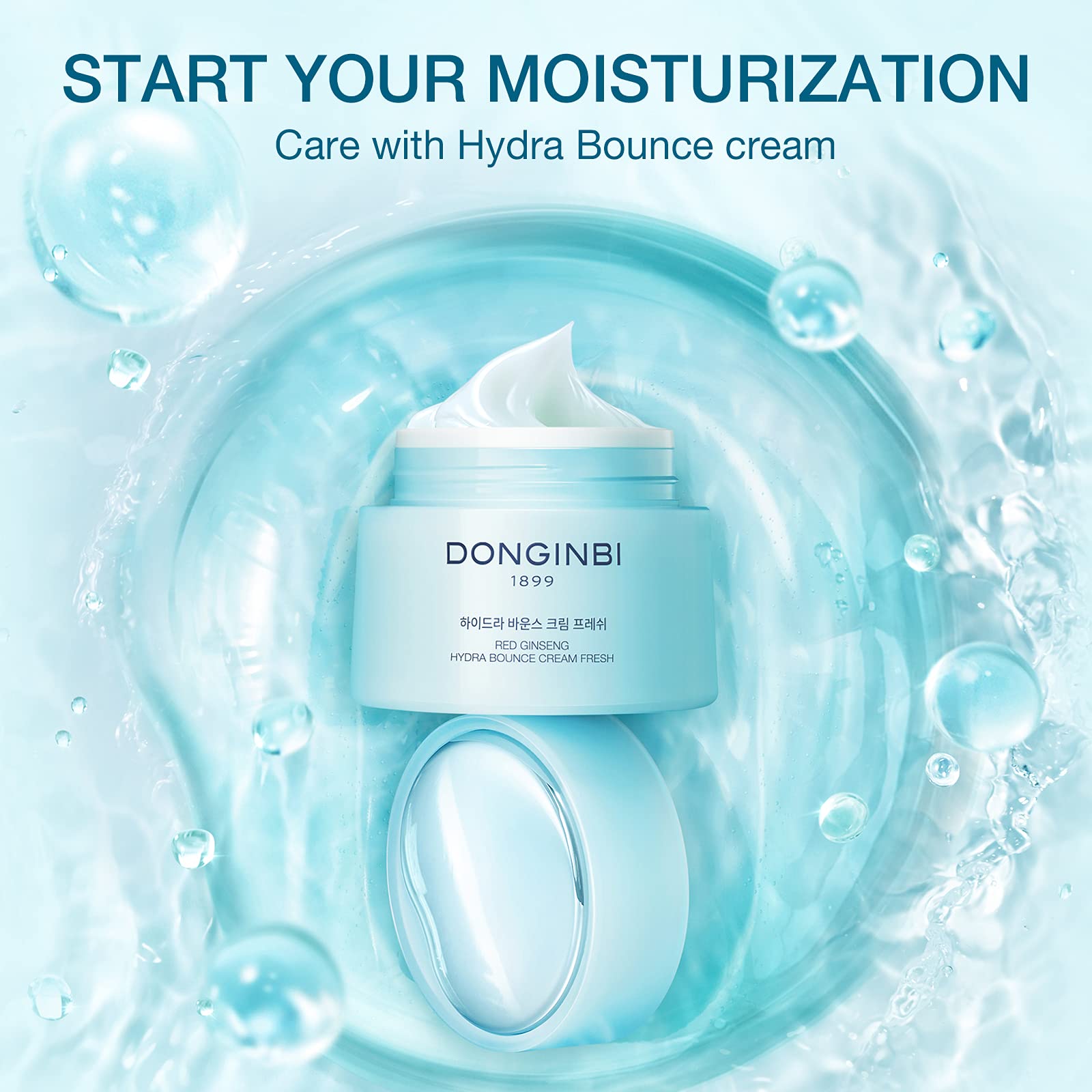 Donginbi Crema Hidratante Facial Coreana Ginseng Rojo Hydra Bounce Cream Fresh, Ginseng Rojo Coreano Crema Facial Hidratante Para Piel Seca Y Aceite Crema Hidratante- 0.84Oz