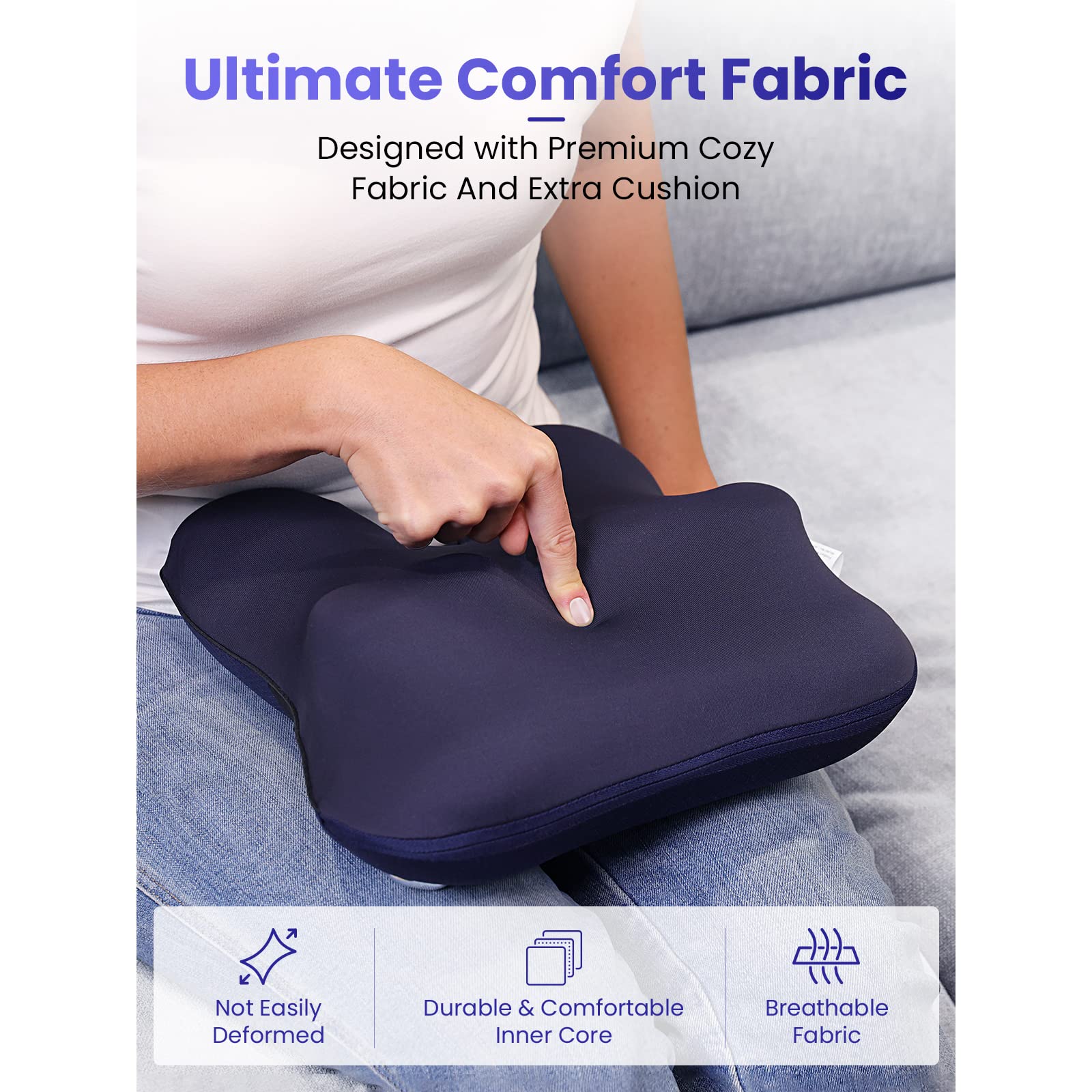 BOB AND BRAD - Masajeador de espalda con calor, masajeador Shiatsu inalámbrico para cuello y espalda, masajeador de cuello y hombros, almohada de masaje de amasamiento 3D para aliviar el dolor