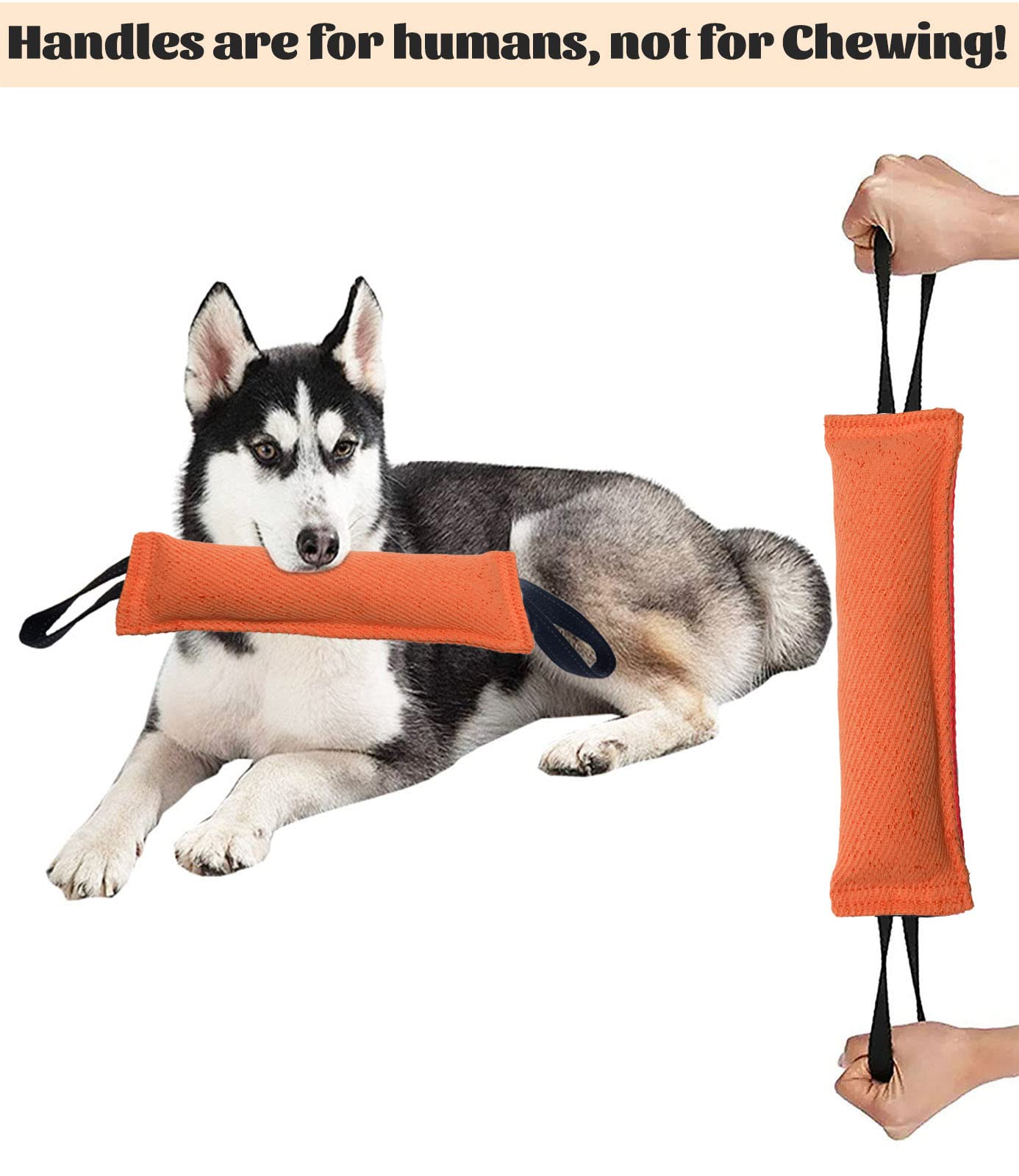 Clysrou Juguete para perros de juguete, almohada resistente de yute – duradero, equipo de entrenamiento – Juguete interactivo para cachorros a perros grandes. (Naranja)..
