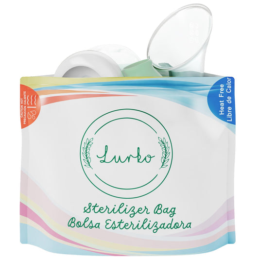 Lurko Esterilizador de Biberones para Accesorios de Extracción de Leche Materna Bolsas Esterilizadoras 6 Piezas Reutilizables Hasta 20 Ocasiones Libres de BPA