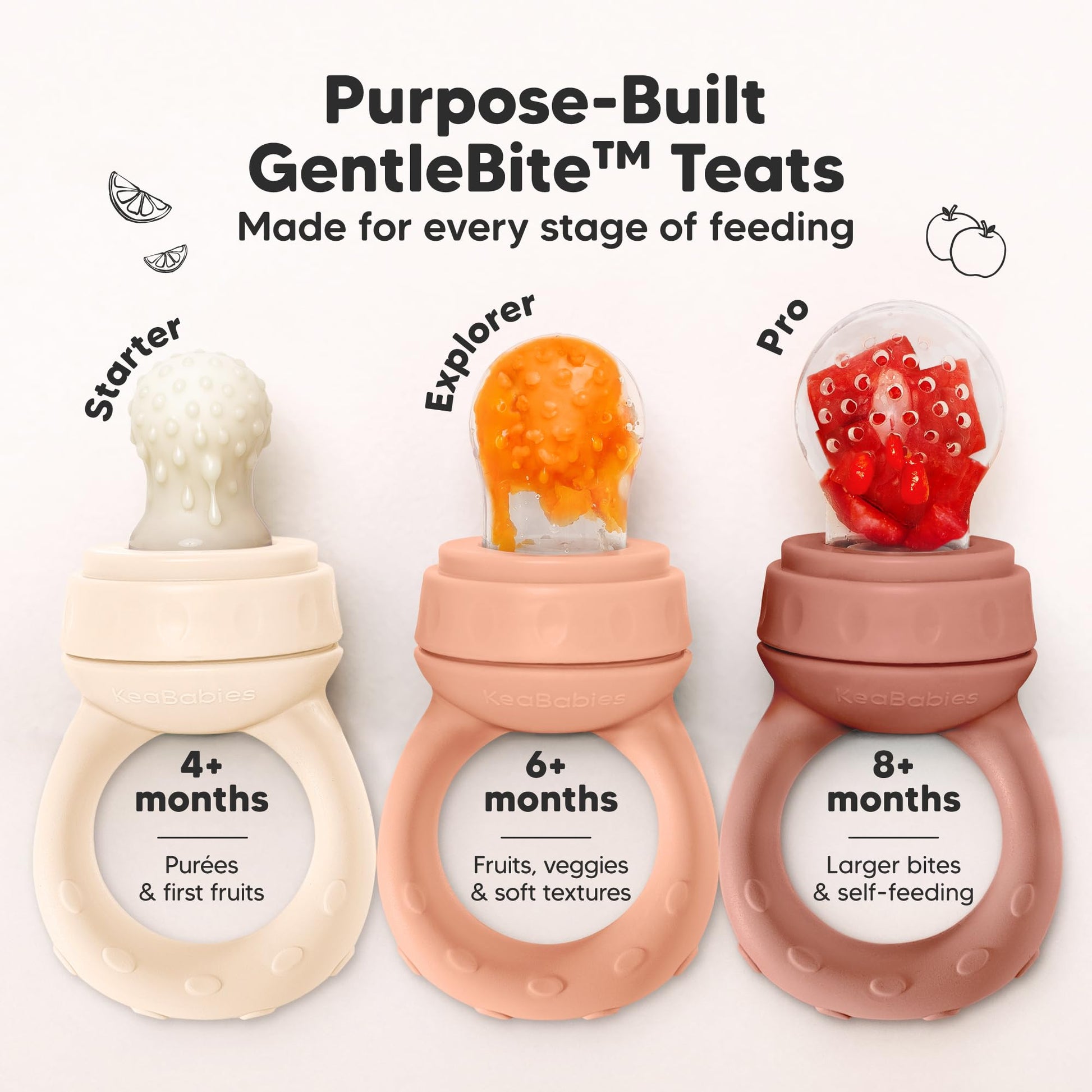 Lil'Prep - Pack de 2 alimentadores para bebés (rosa)