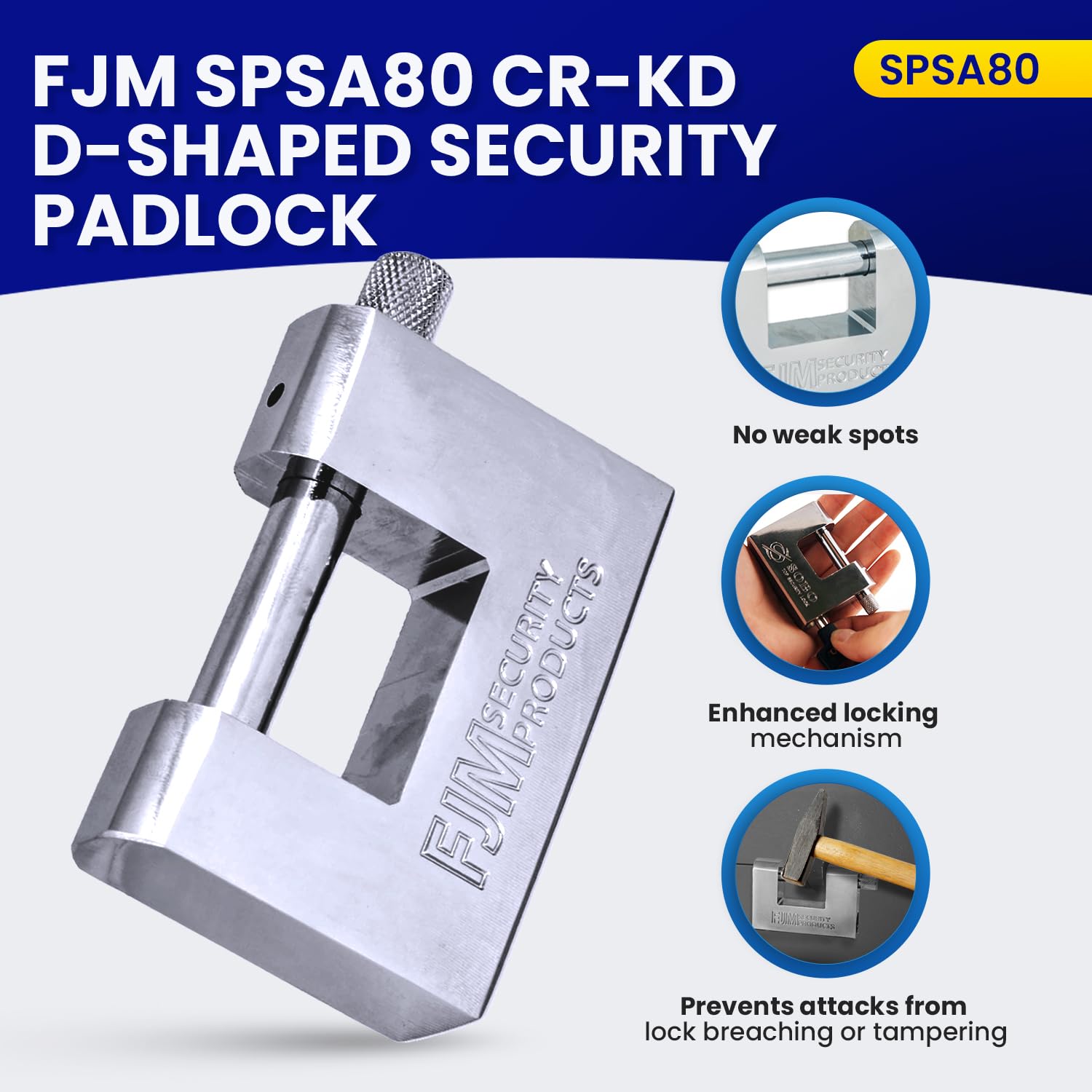 Candado de Seguridad FJM Security Triple Cromado D 0.95 cm Keyed Alike