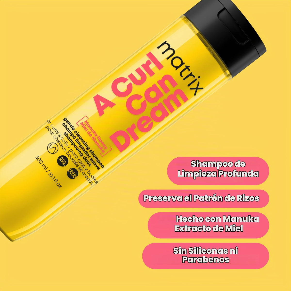 Matrix A Curl Can Dream Shampoo | Shampoo de limpieza profunda para cabello rizado u ondulado | Elimina la acumulación de residuos, hidrata y ayuda a definir los rizos | Con miel de manuka 300ml