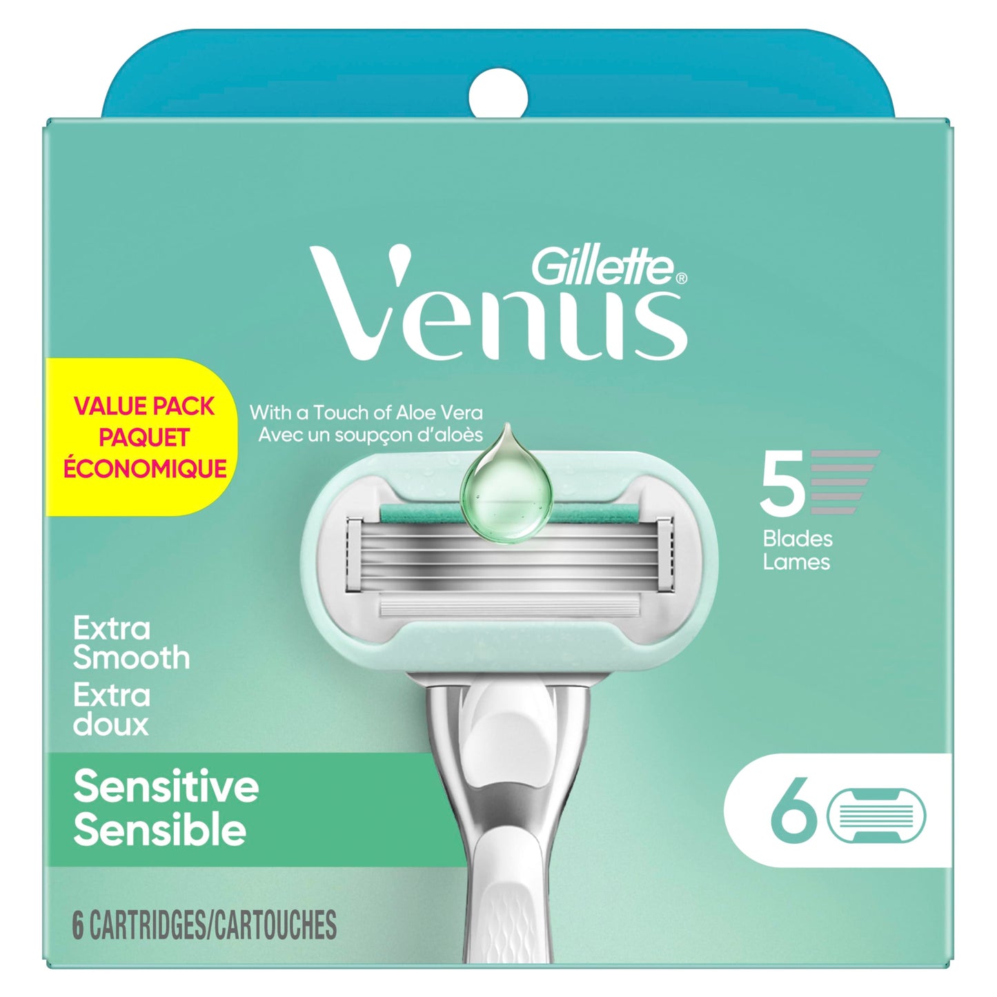 Gillette Venus Extra Smooth Sensitive Women's Blade - 6 Refills
