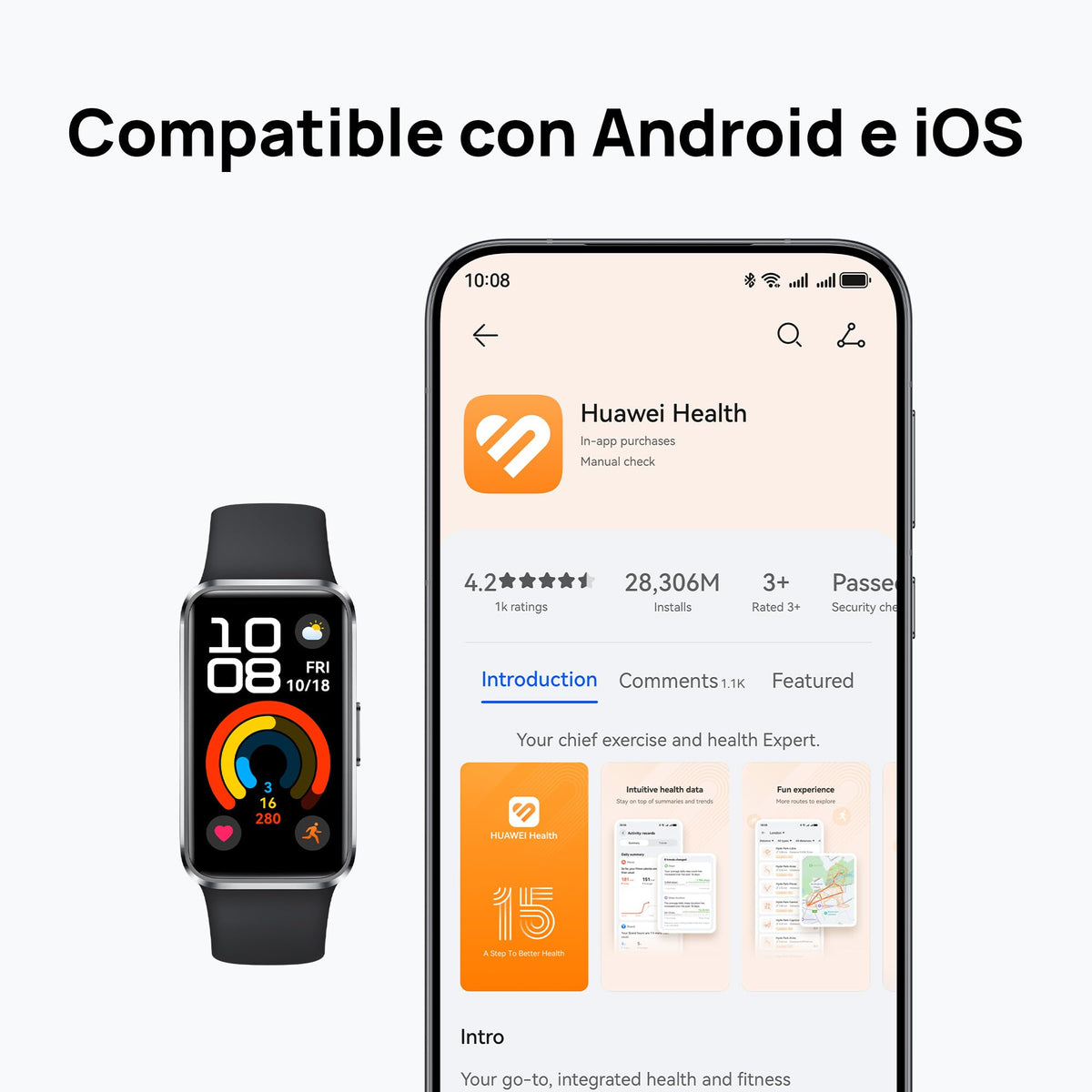 Smartwatch HUAWEI Negro Polimero con IA y Monitoreo Avanzado