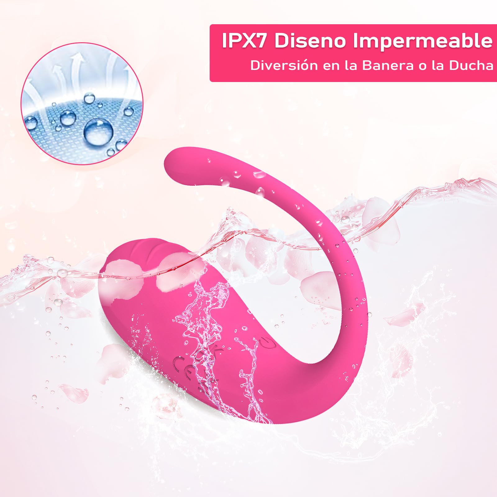 Vibrador EHRHDKNS Rosado con Control de APP y 10 Modos para Mujer