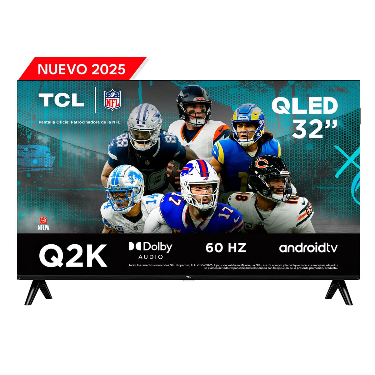 TCL Smart TV Pantalla 32" 32Q2K Android TV HD QLED Google Cast | Alexa | 2K HDR10| NITS 300 | Panel 60 Hz | Dolby Digital+