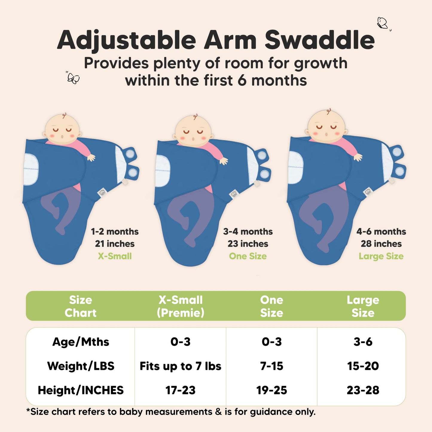 Paquete de 3 sacos de dormir orgánicos para bebés – Pañales para recién nacidos, bebés de 0 a 3 meses, bebés, niños, saco de dormir suave y cómodo, mantas para bebés recién nacidos, fáciles de usar