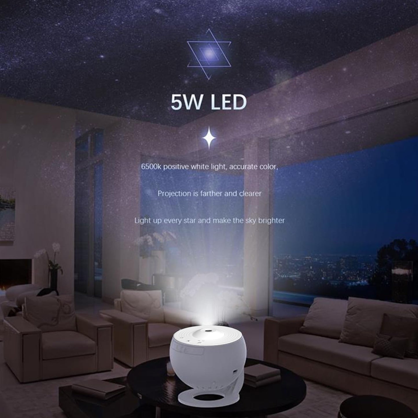 Proyector Estrellas Yolispa Galaxia con 12 Temas e Control Remoto para Niños