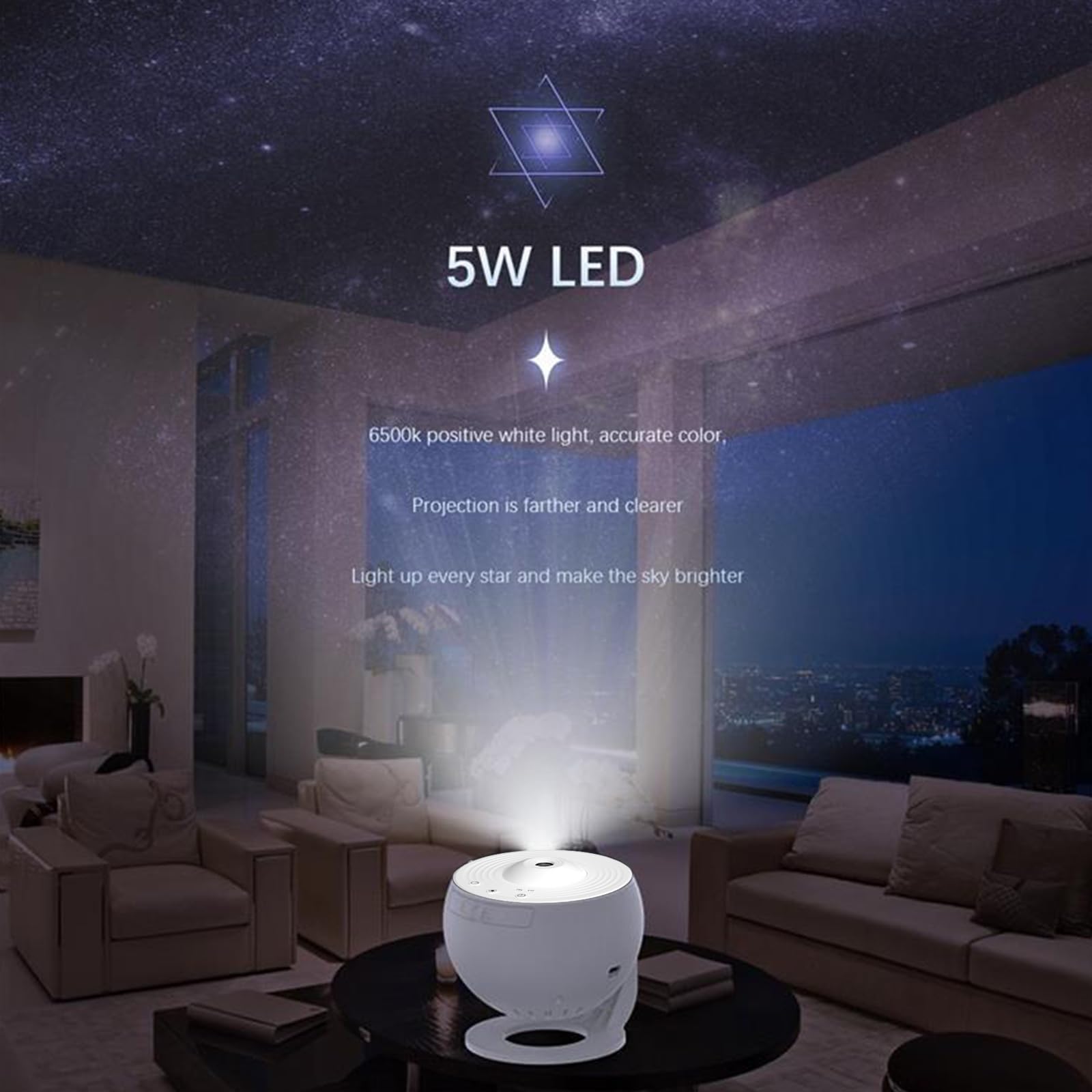 Proyector Estrellas Yolispa Galaxia con 12 Temas e Control Remoto para Niños