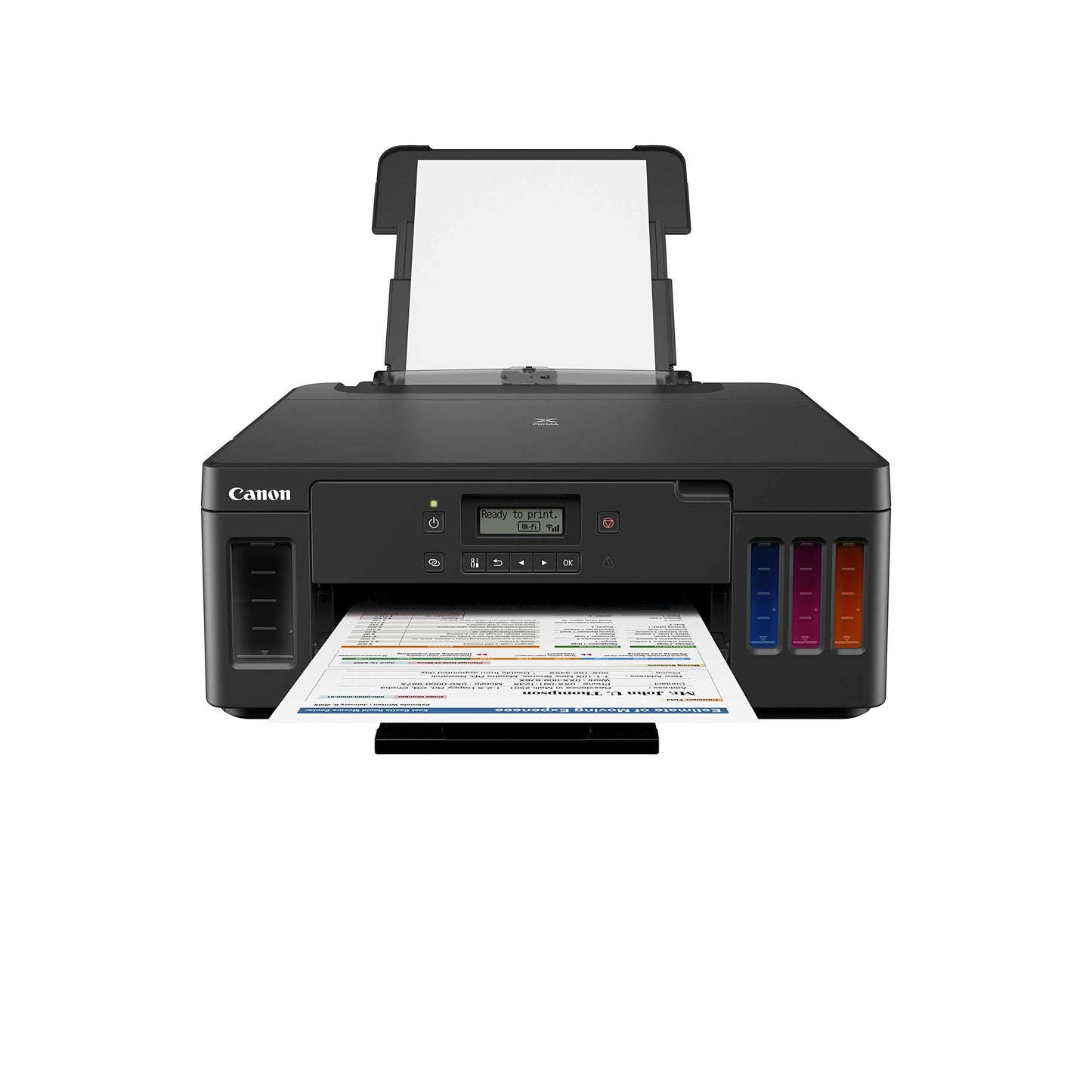 Canon Impresora Wi-Fi G5010 de Tanque de tintas, Alto Rendimiento y Bandeja de Entrada para 350 Hojas