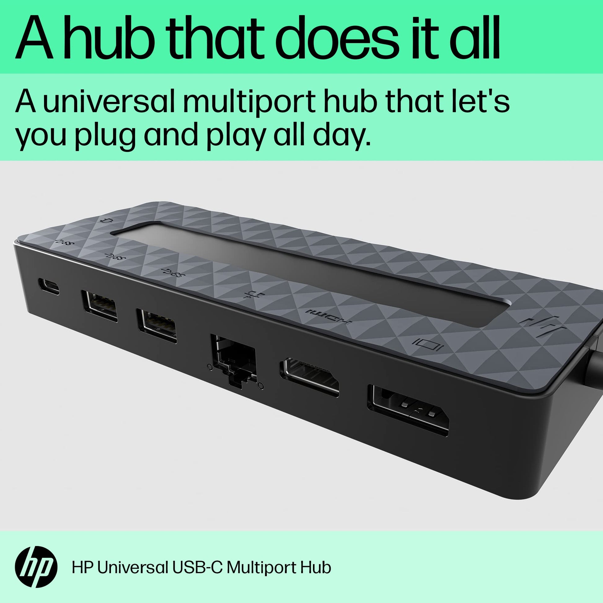 HP Hub Multipuerto Universal USB-C, 7 Puertos, HDMI, USB Tipo A, Display Port, USB-C, Ethernet (50H55AA)