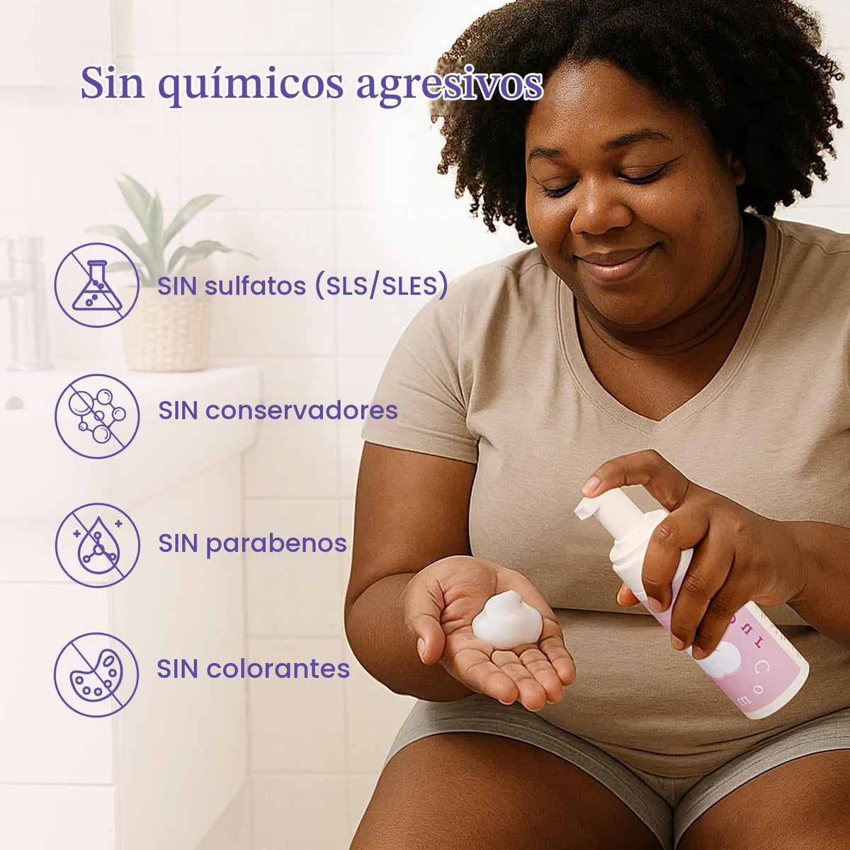 Purcomfy Espuma Calmante Perineal para el Cuidado Posparto Refrescante