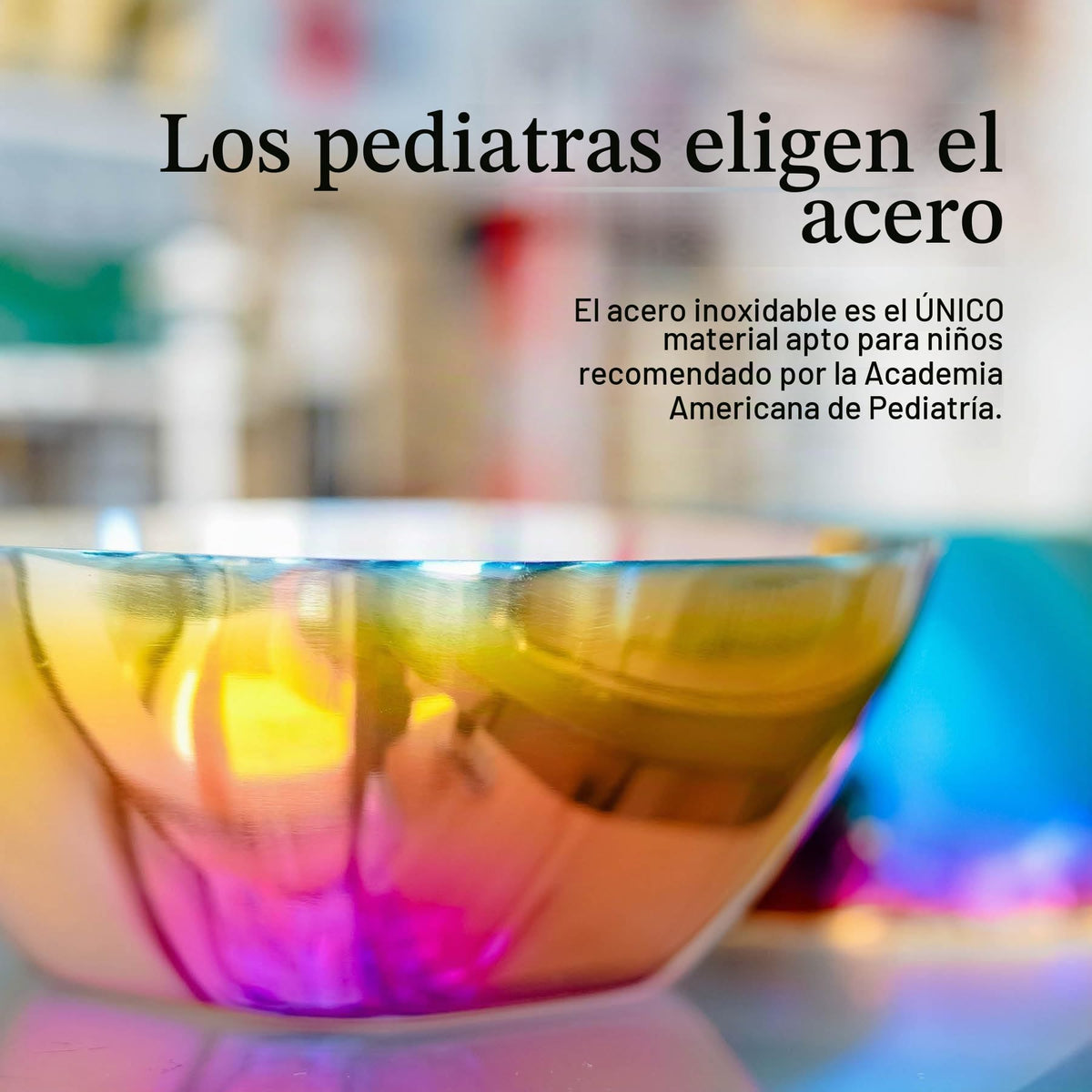 Ahimsa - Cuencos de acero inoxidable para niños, 12 onzas, arco iris