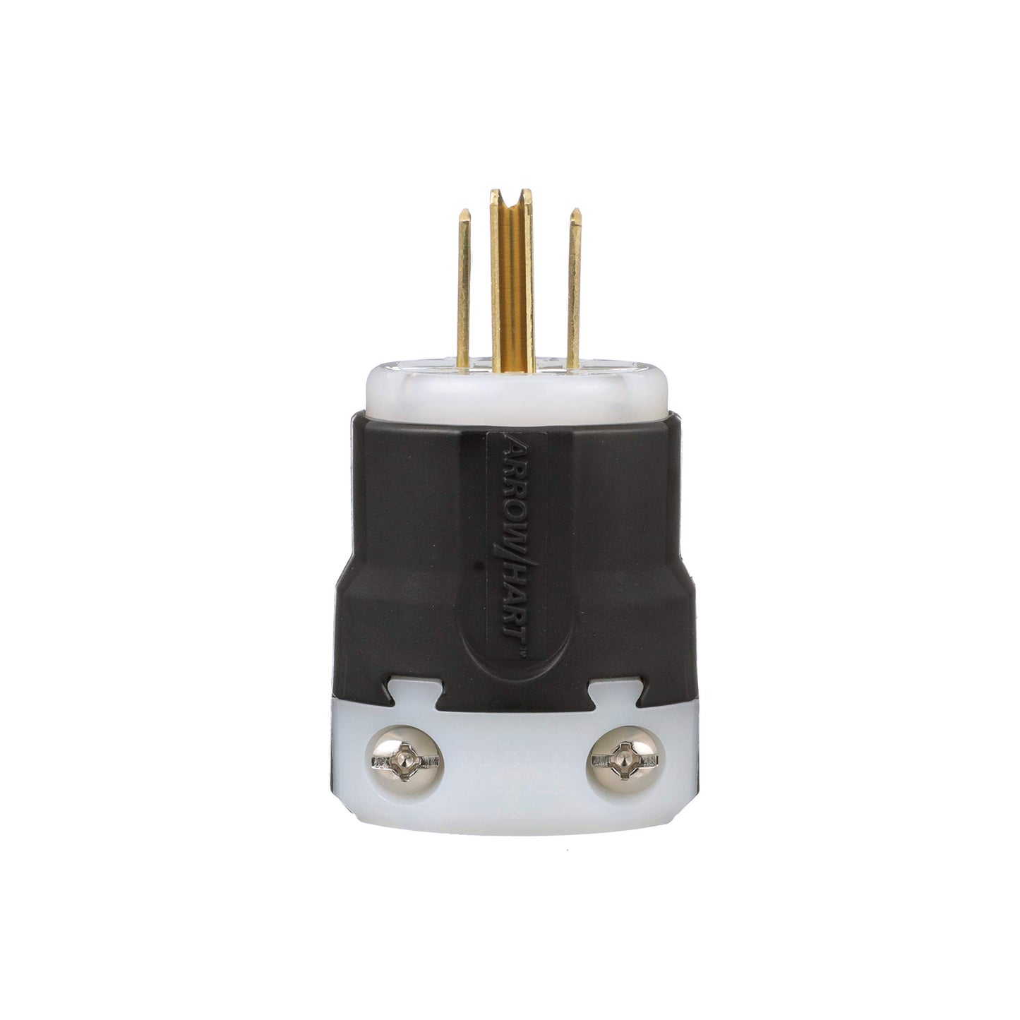 EATON AH5266 - Enchufe de flecha de cableado resistente a los impactos, 125 VC, 15 A, 2 P, 3 W, negro, 4.4 x 1.8 x 1.9, blanco