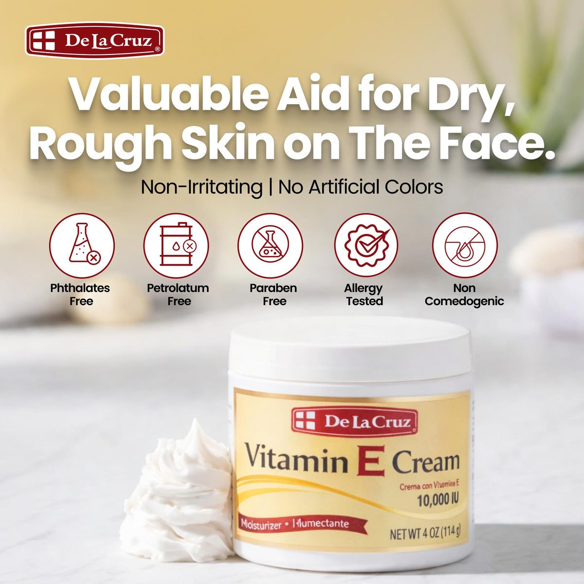 De La Cruz Vitamin E Cream, 4 Ounce