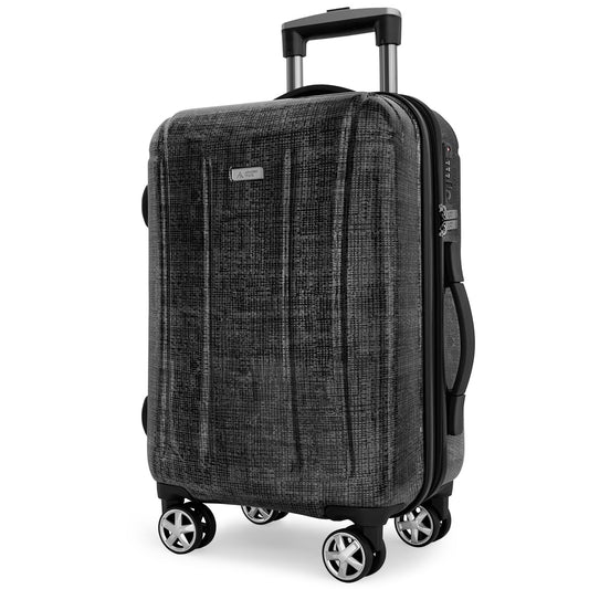Maleta De Viaje Carry On 20" de Mano Cabina Policarbonato 10kg Rígida Expandible PRO-X Con * TSA Lock * Luggage suitcase Armored Travel (Negro-Dark)