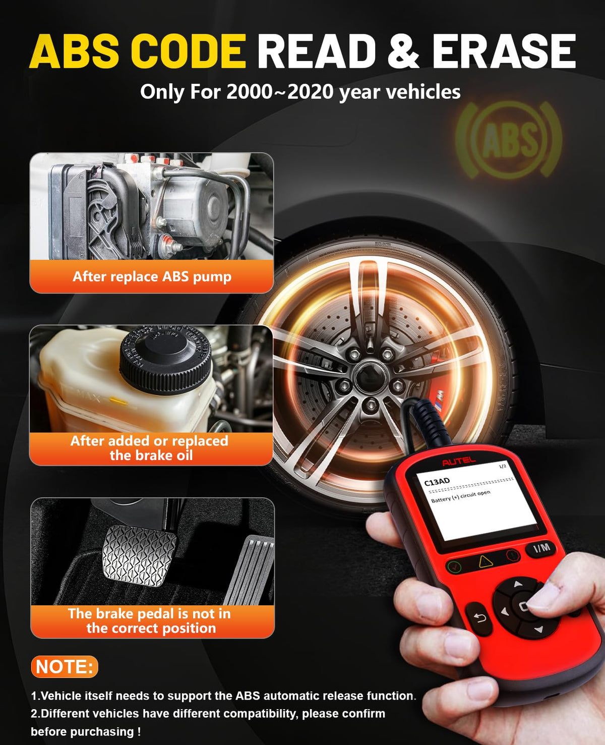 Escáner OBD2 AutoLink AL549 Autel Rojo Versión Mejorada para Coche