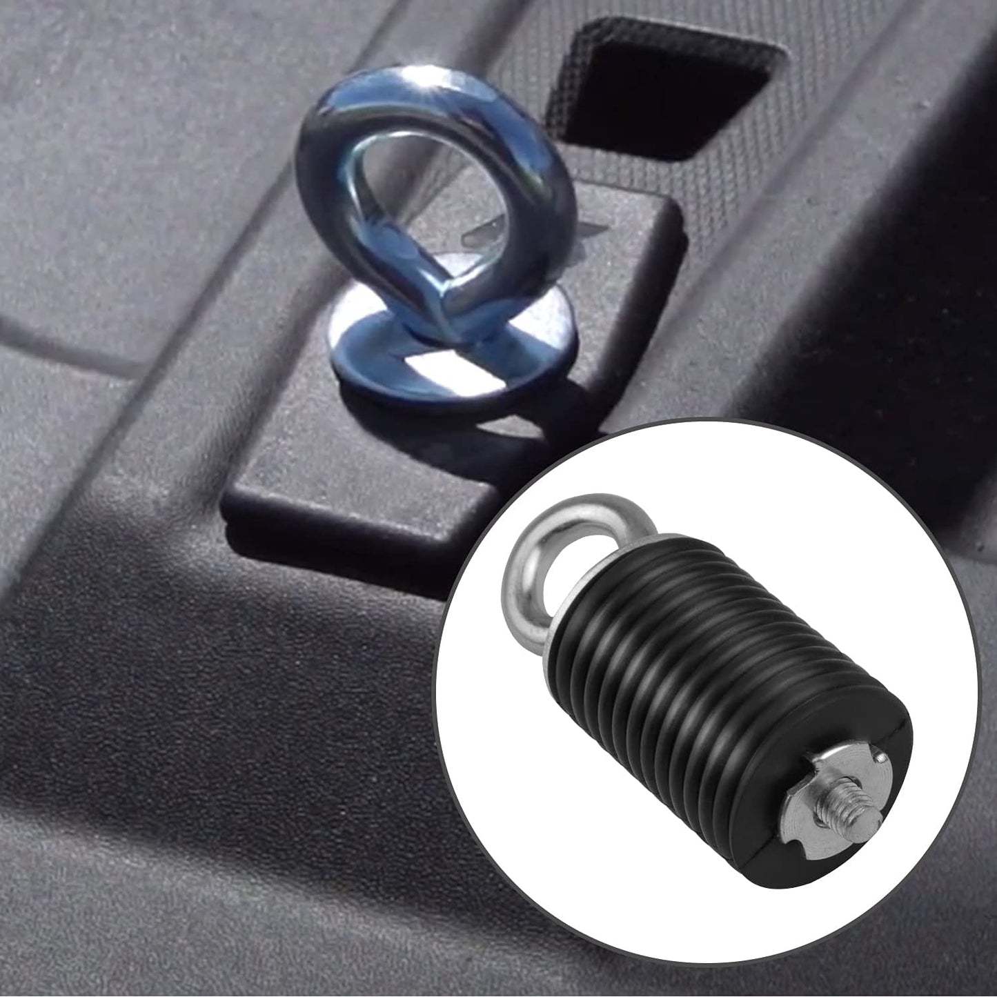 UTV - Anclajes de amarre para cama, color negro, compatibles con Polaris Ranger/General 500 700 800 900 1000 (hasta 2021), 5 cm de largo, juego de 6 anclajes