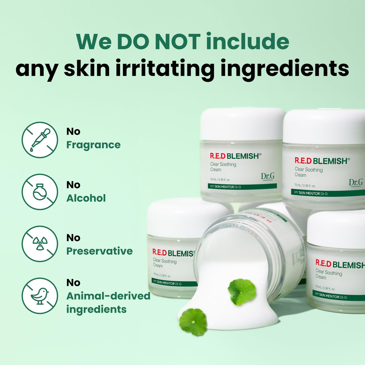 Dr.G NEW RED Blemish Clear Soothing Cream (70ml 2.36 oz) Gowoonsesang Cosmetic, Moisturizing Recovery Cream