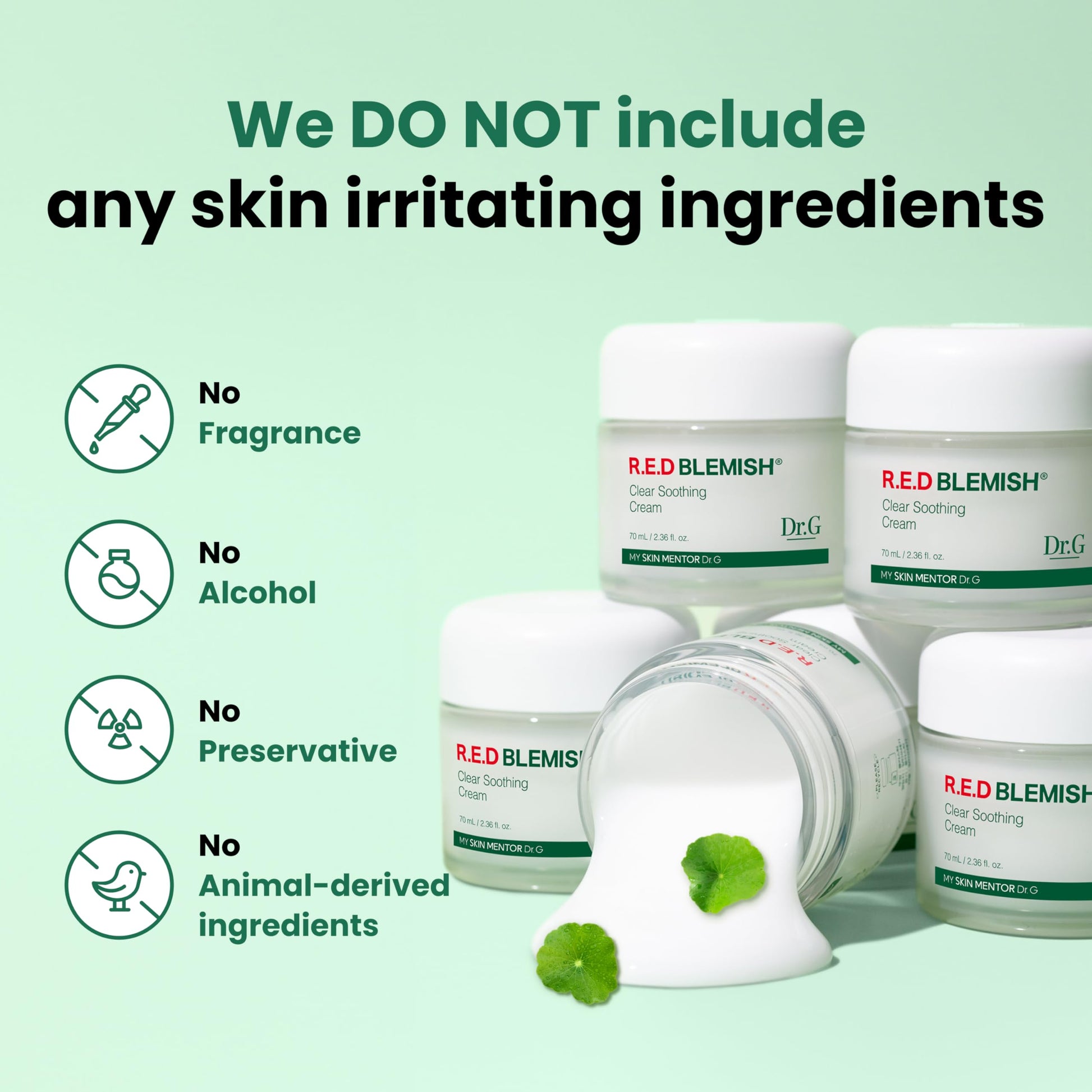 Dr.G NEW RED Blemish Clear Soothing Cream (70ml 2.36 oz) Gowoonsesang Cosmetic, Moisturizing Recovery Cream