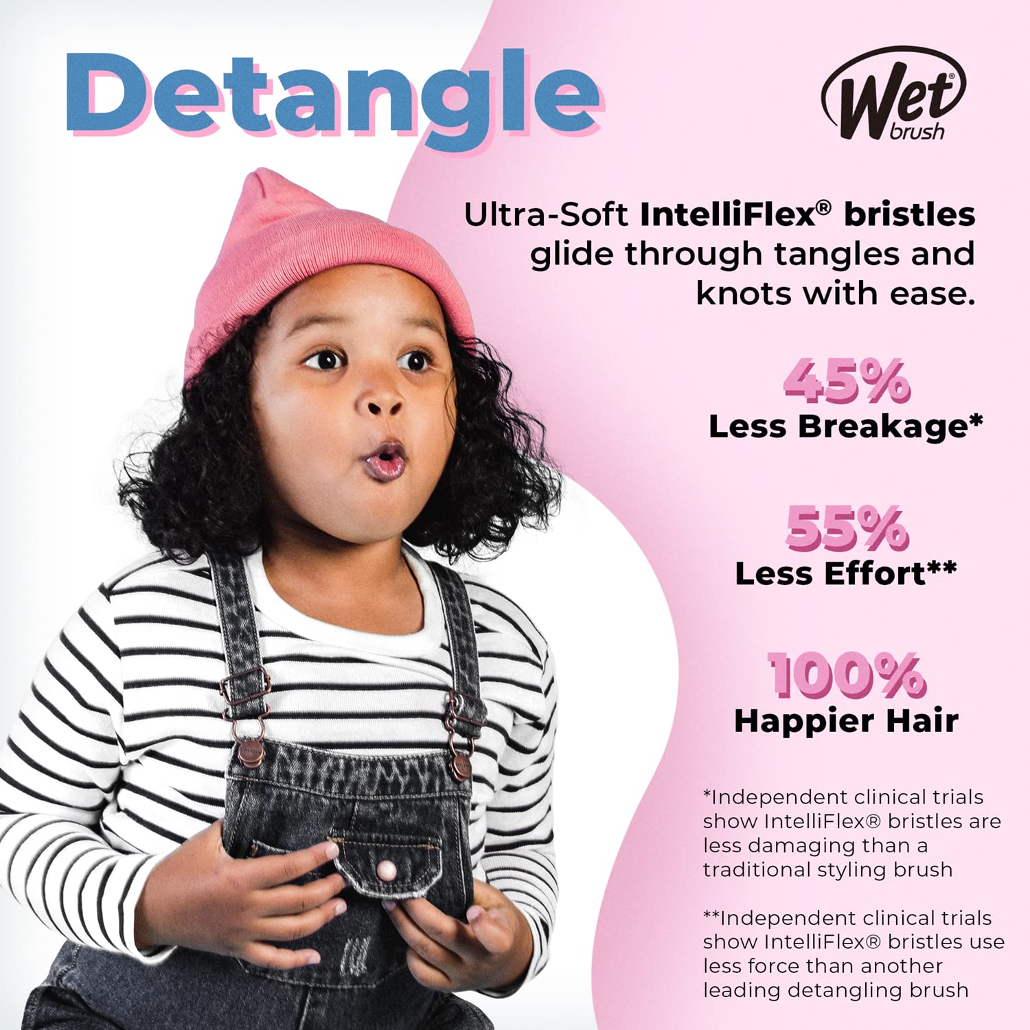 Wet Brush Cepillo desenredante original, mármol metálico, plateado, todo tipo de cabello, cerdas IntelliFlex ultra suaves que se deslizan a través de enredos con facilidad, peine sin dolor para hombres, mujeres, niños y niñas