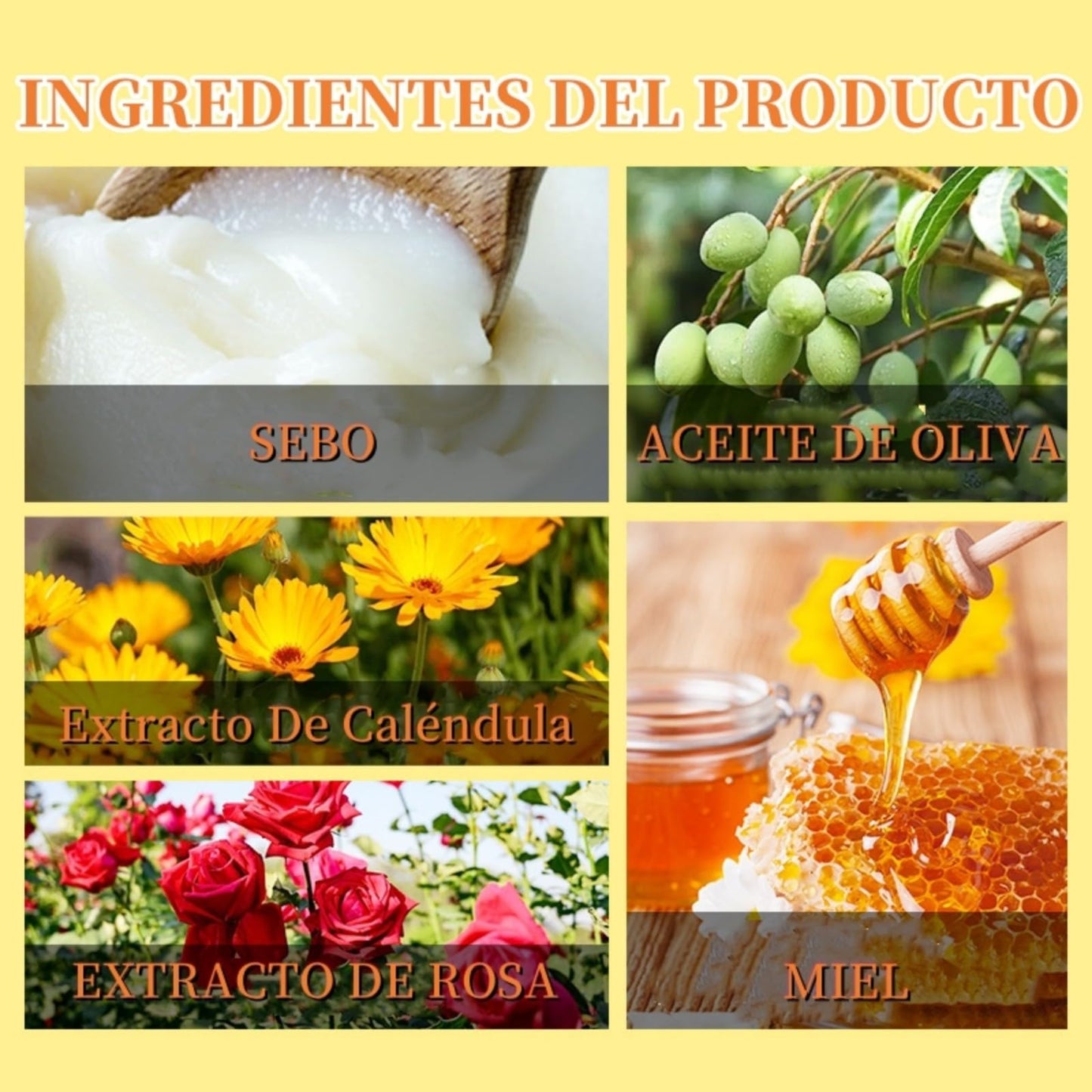 Crema De Cebo De Res Con Balsamo De Miel, Crema De Calendula Facial, Balsamo Grasa De Res, Crema De Grasa De Vaca, Beef Tallow Face Cream, Crema Para El Cuidado De La Piel De Sebo De Res (Talla única)
