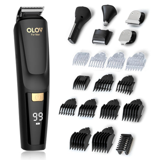 Cortadora de Barba 20 Piezas Negro para Hombre