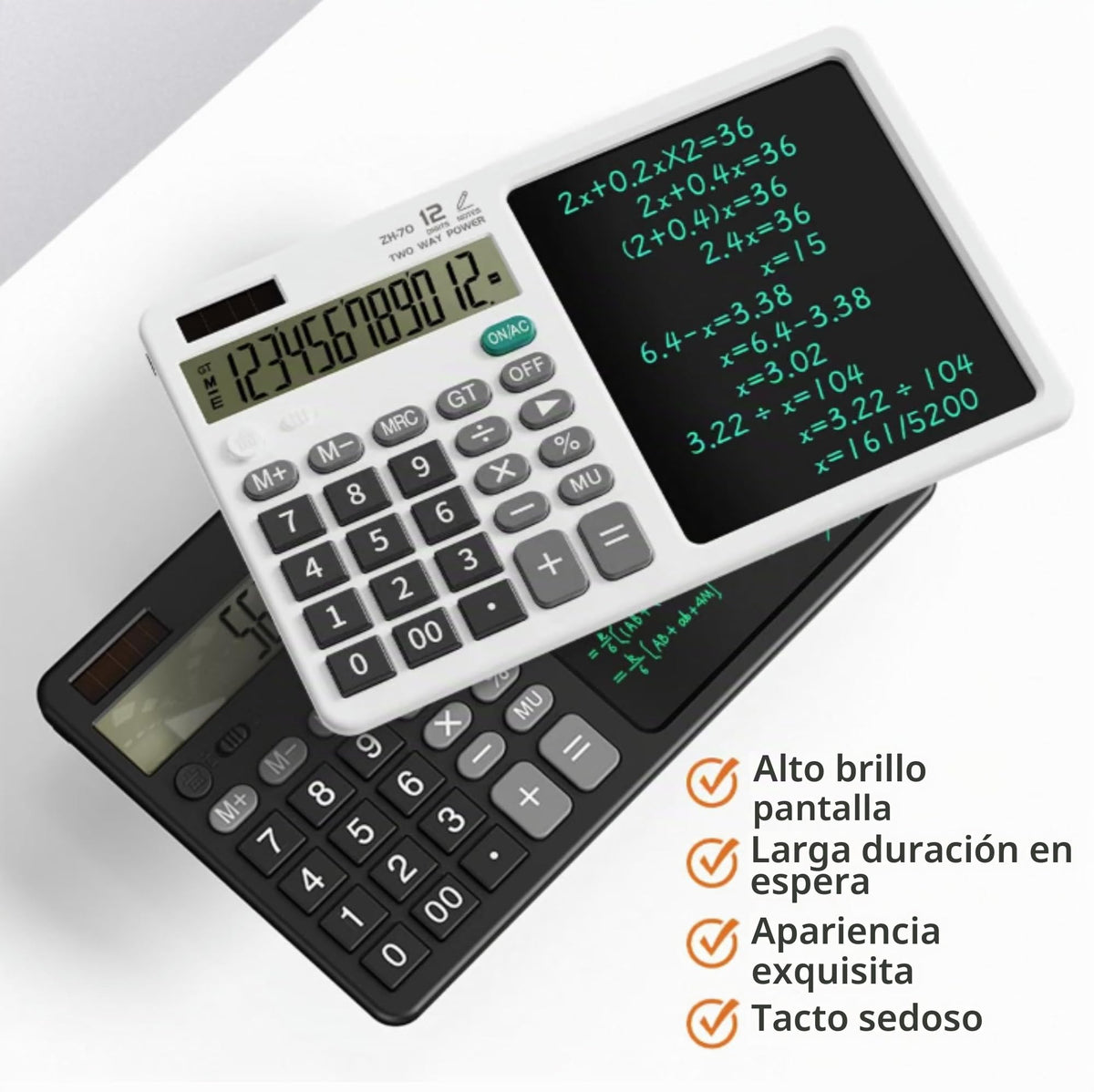 Calculadora de Escritorio DPEDUAI Negro con Tablero de Notas y Lápices Ópticos Integrados