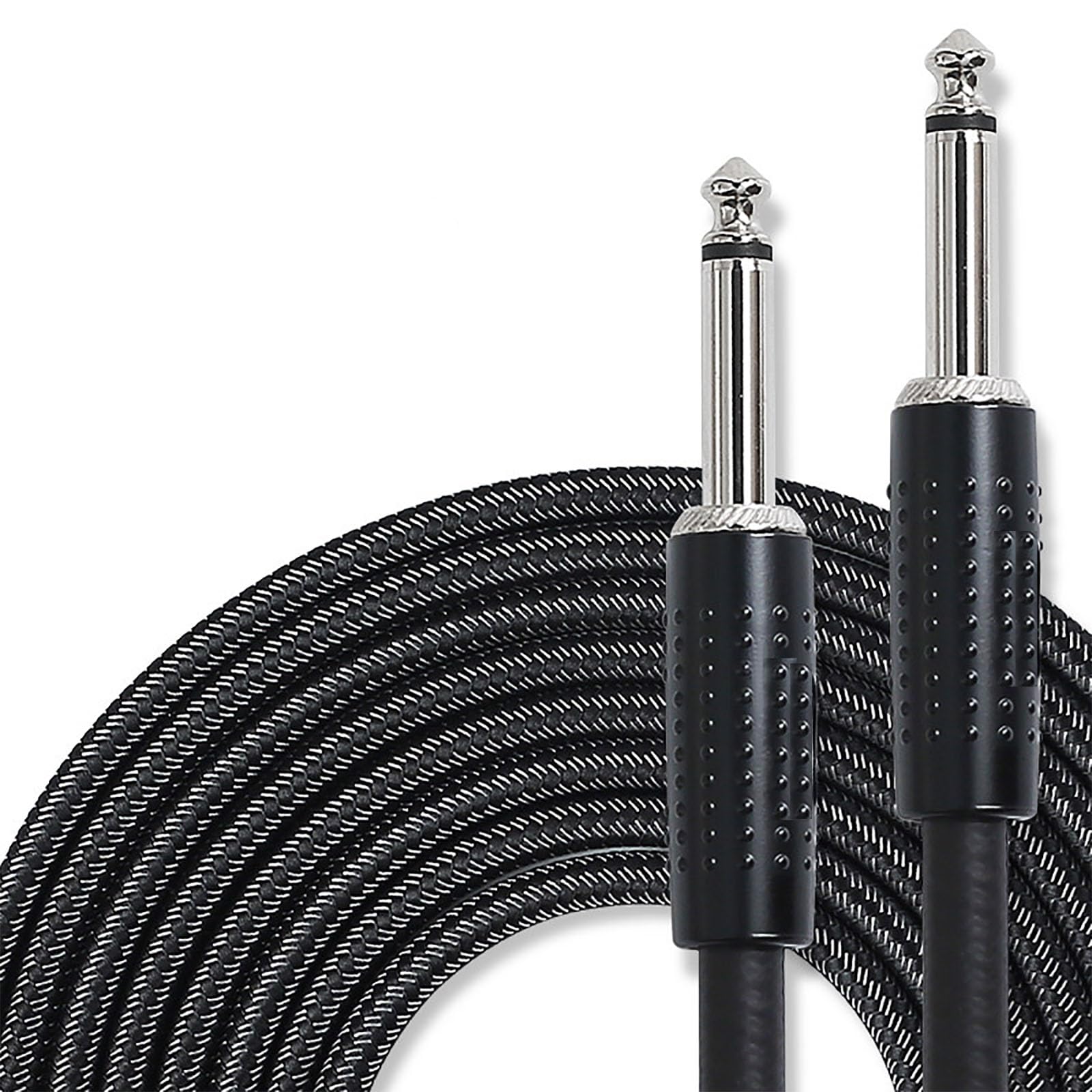 Cable Mono Jack 1/4 Pulgadas Premium Negro A Resistente a Interferencias de Aleación de Zinc para Guitarra Eléctrica y Más