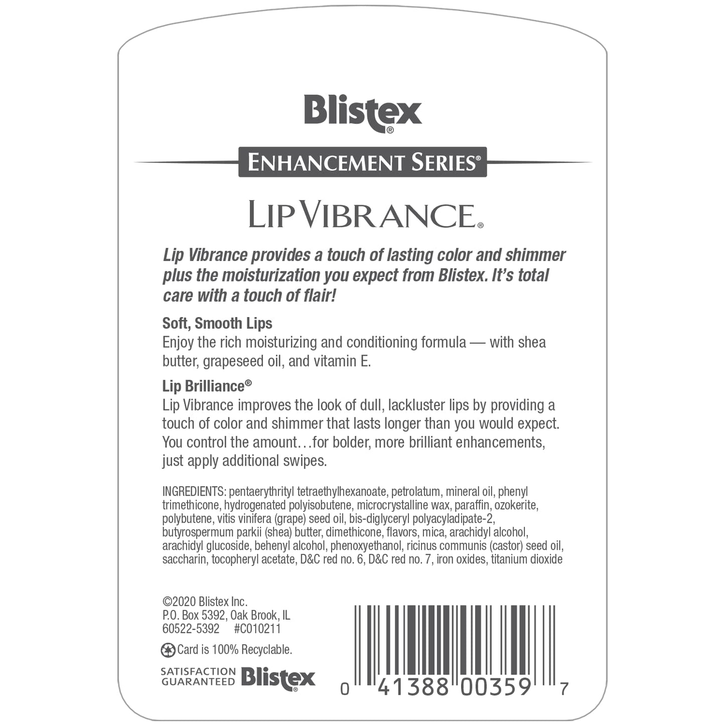 Blistex Lip Vibrance, Lip Protectant, SPF 15 0.13 oz by Blistex