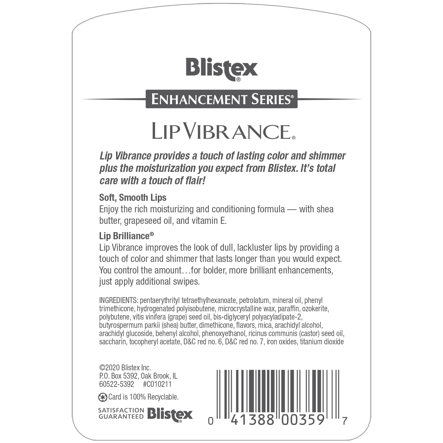 Blistex Lip Vibrance, Lip Protectant, SPF 15 0.13 oz by Blistex